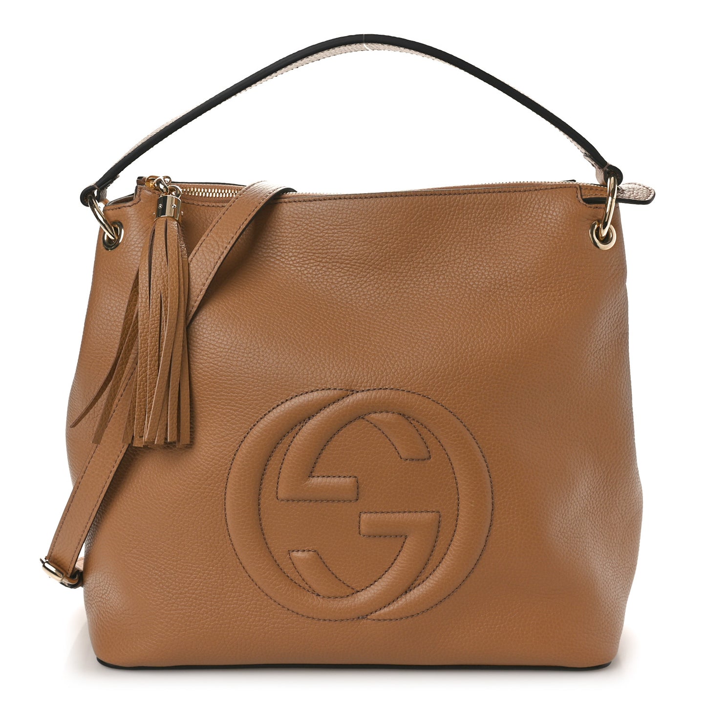 Pebbled Calfskin Large Soho Hobo Camelia