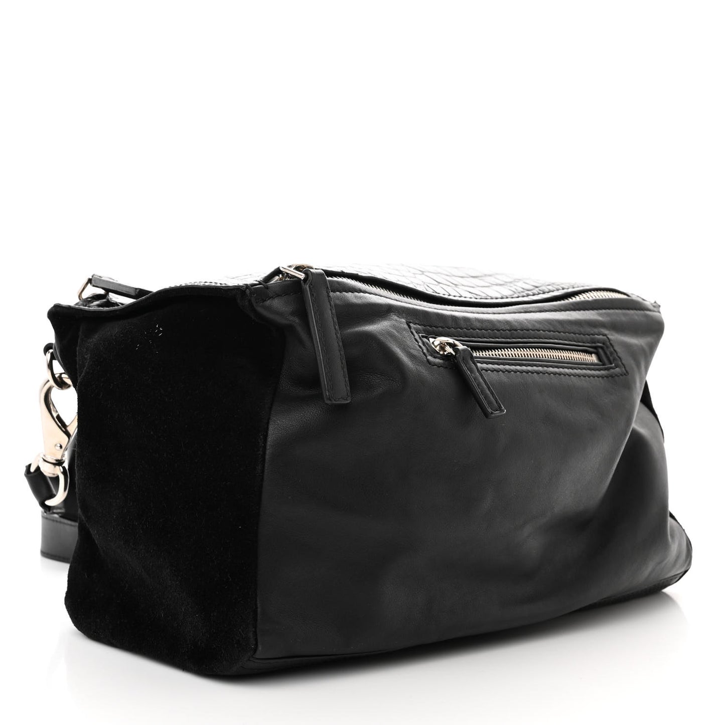 Calfskin Crocodile Embossed Medium Pandora Black