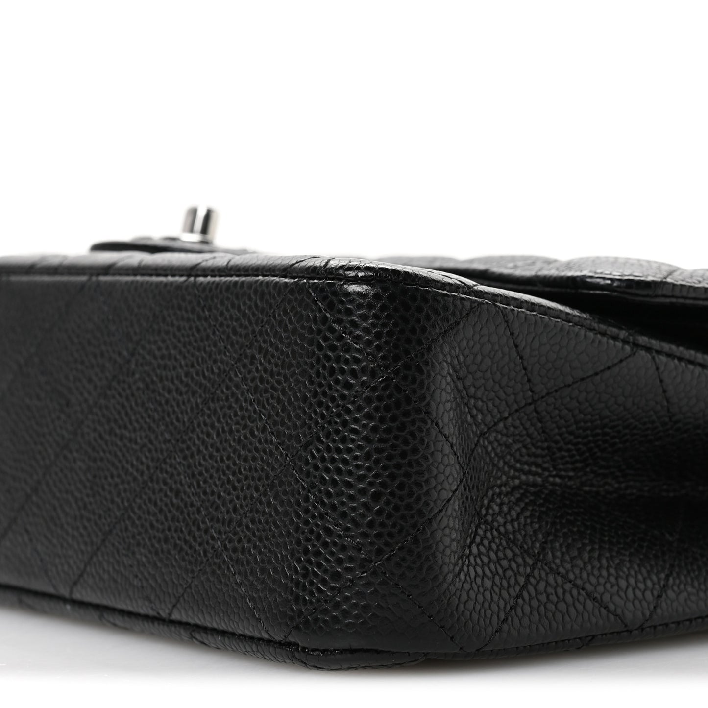 Caviar Quilted Medium Double Flap Black