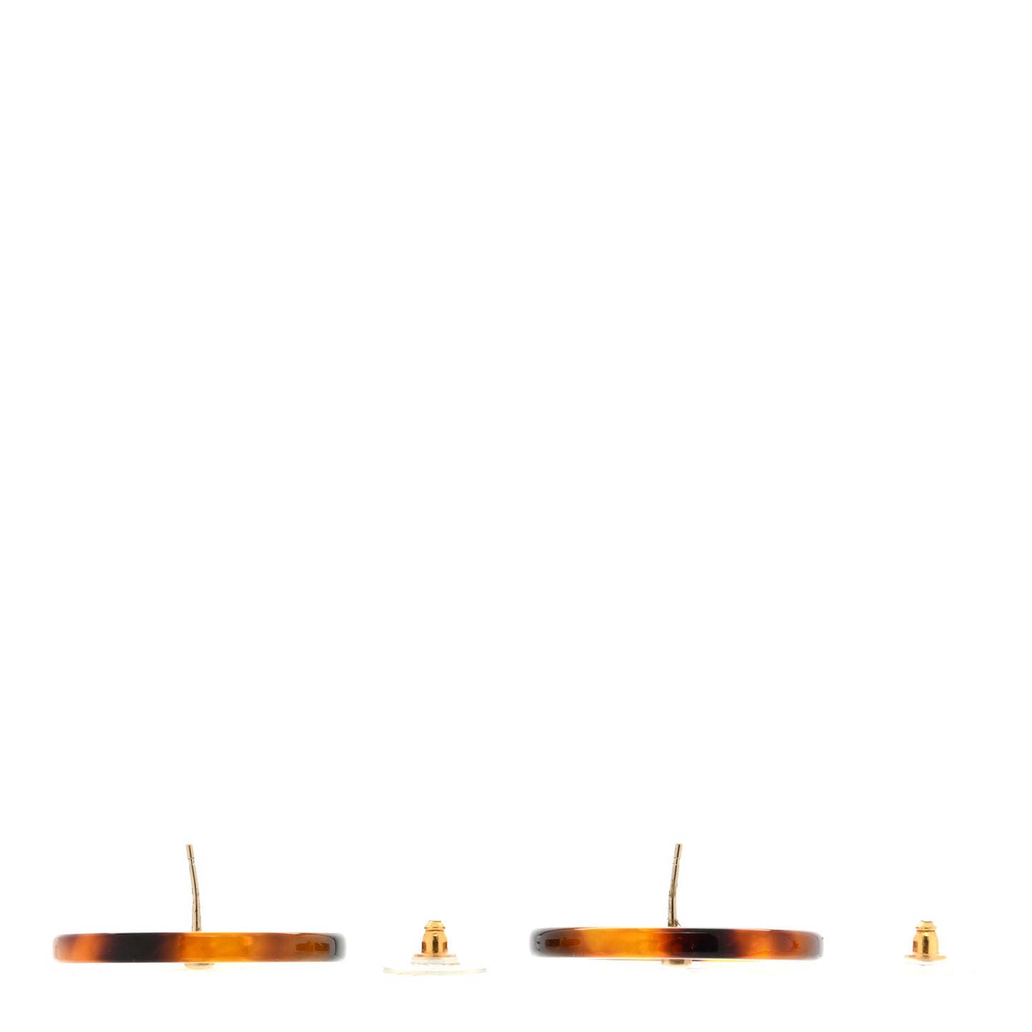 Resin CC Earrings Tortoise Gold