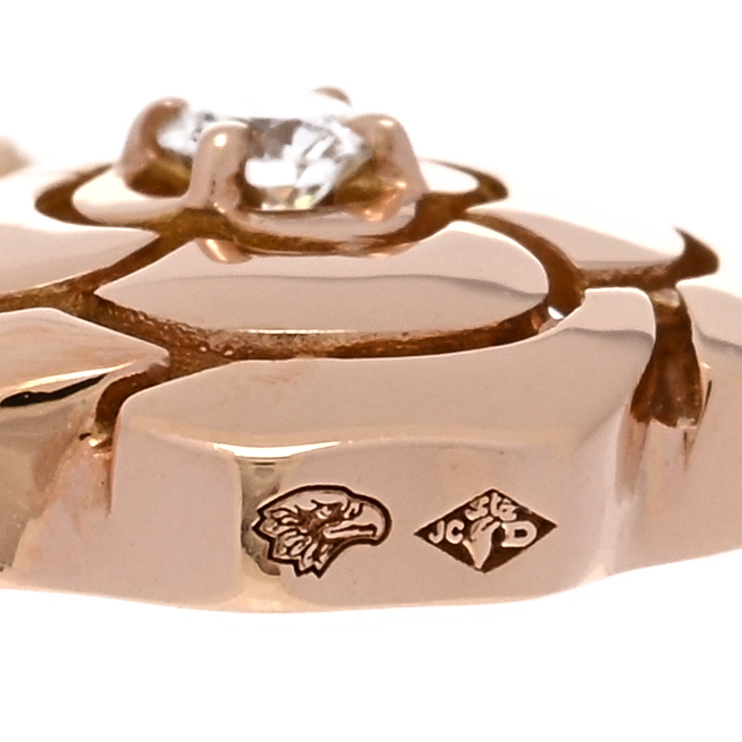 18K Rose Gold Diamond Extrait de Camelia Pendant Necklace