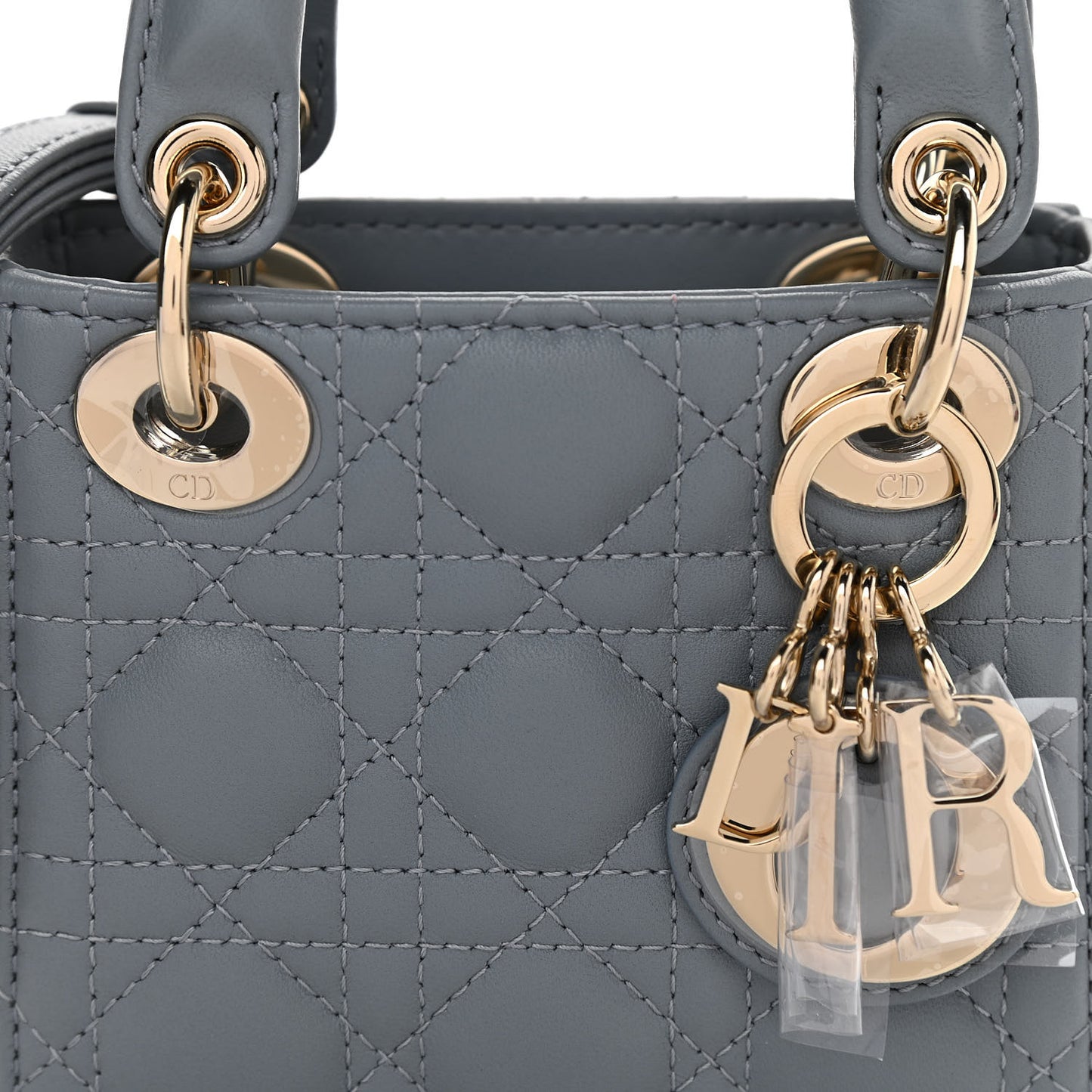 Lambskin Cannage Micro Lady Dior Cloud Blue