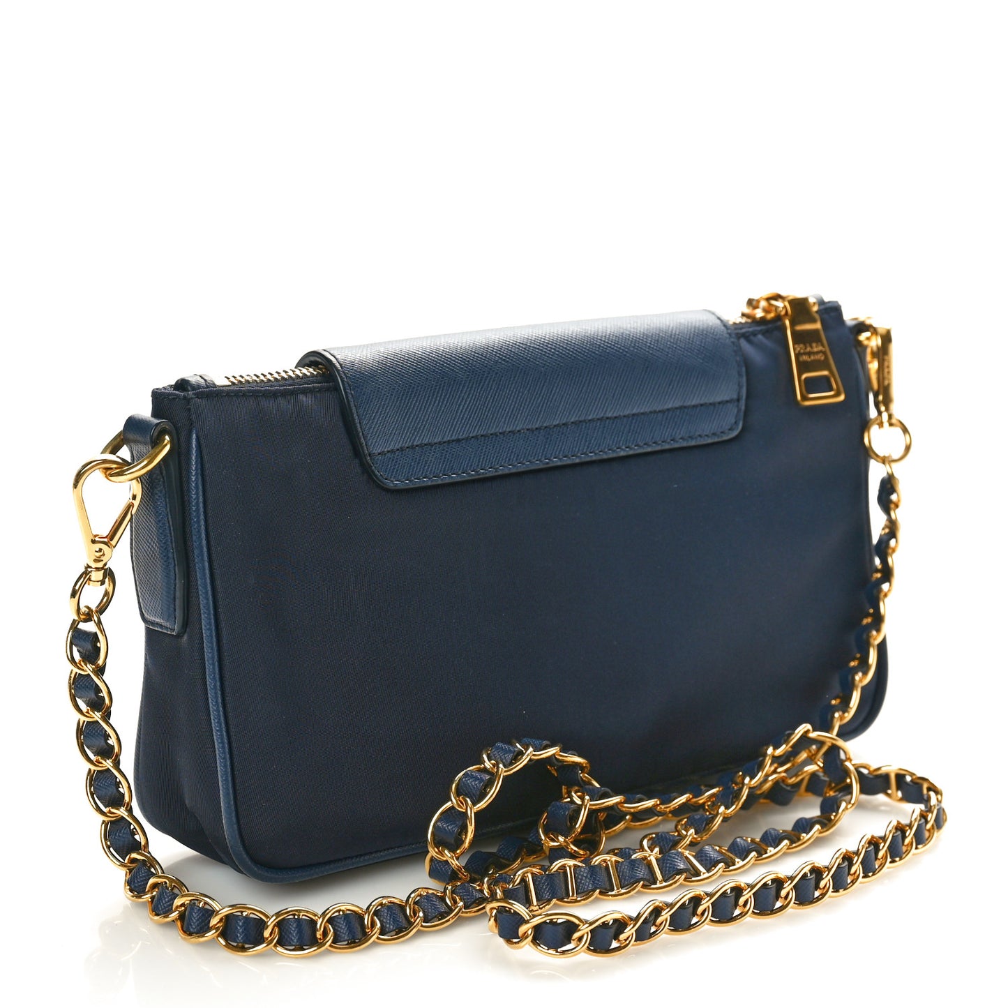 Tessuto Nylon Saffiano Crossbody Bag Bleu