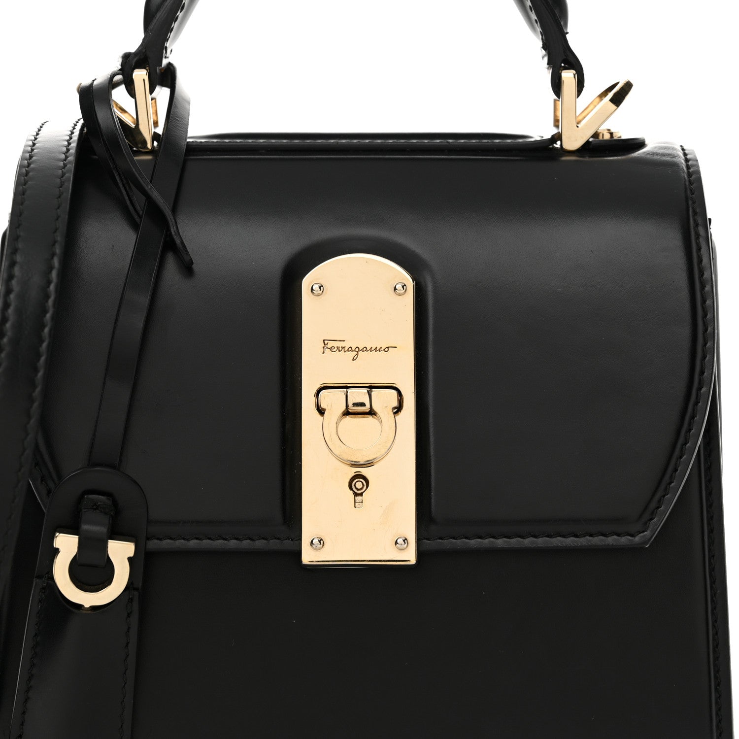 Salvatore Ferragamo Smooth Calfskin Small Boxyz Black 7 of 15
