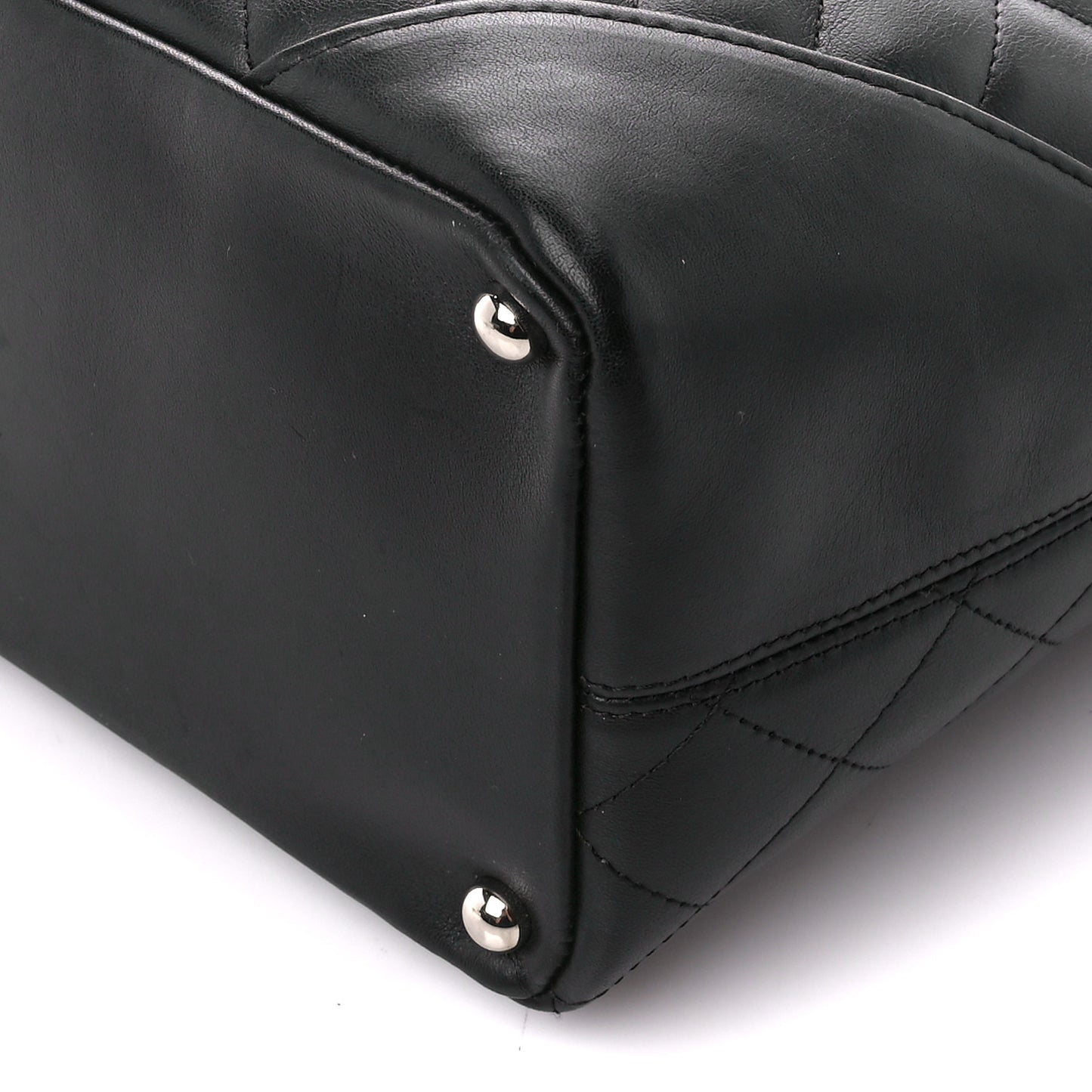 Calfskin Quilted Medium Cambon Tote Black