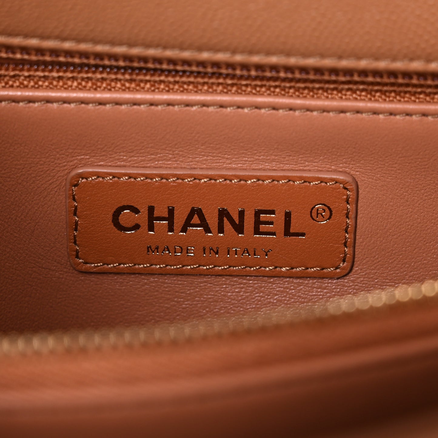 Caviar Quilted Small Coco Handle Flap Brown