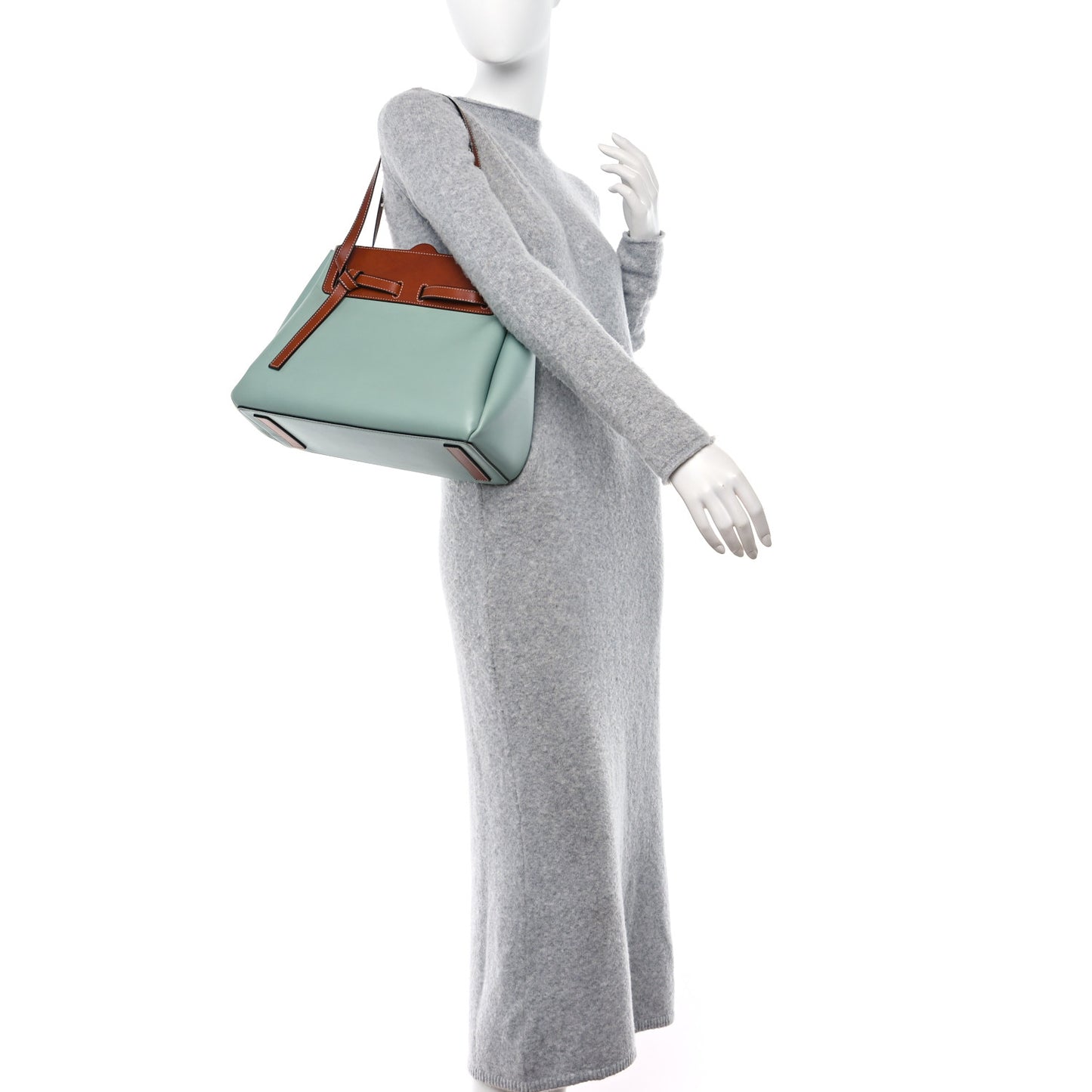 Boxcalf Lazo Tote Blue Tan
