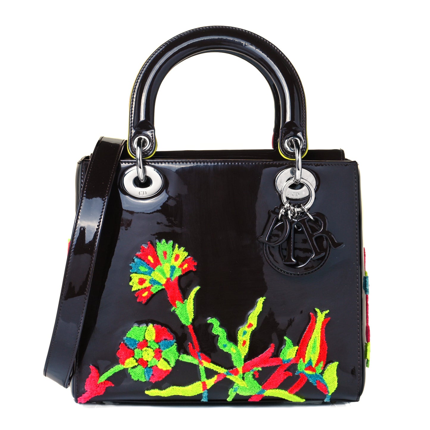 Patent Calfskin Medium Burcak Bingol Of Turkey Lady Dior Art Black Multicolor