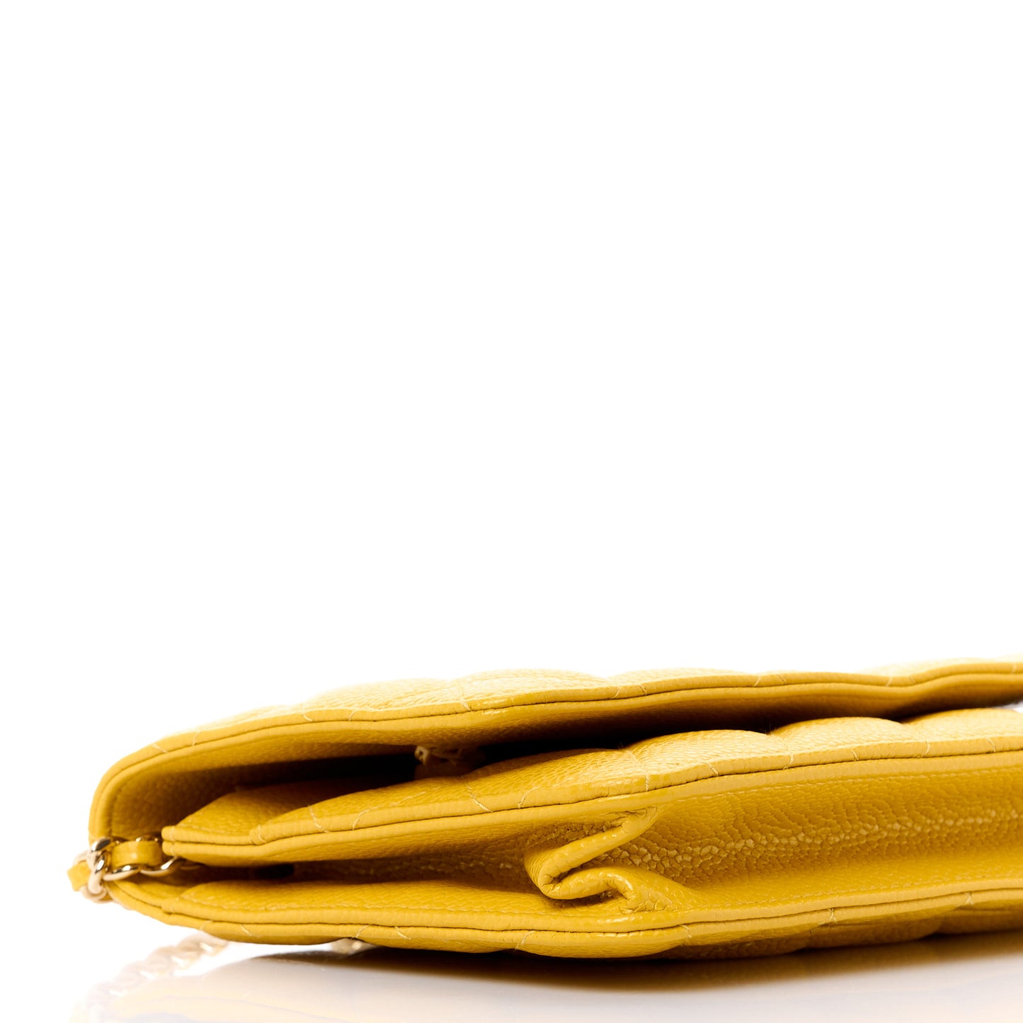 Caviar Quilted Wallet on Chain WOC Yellow
