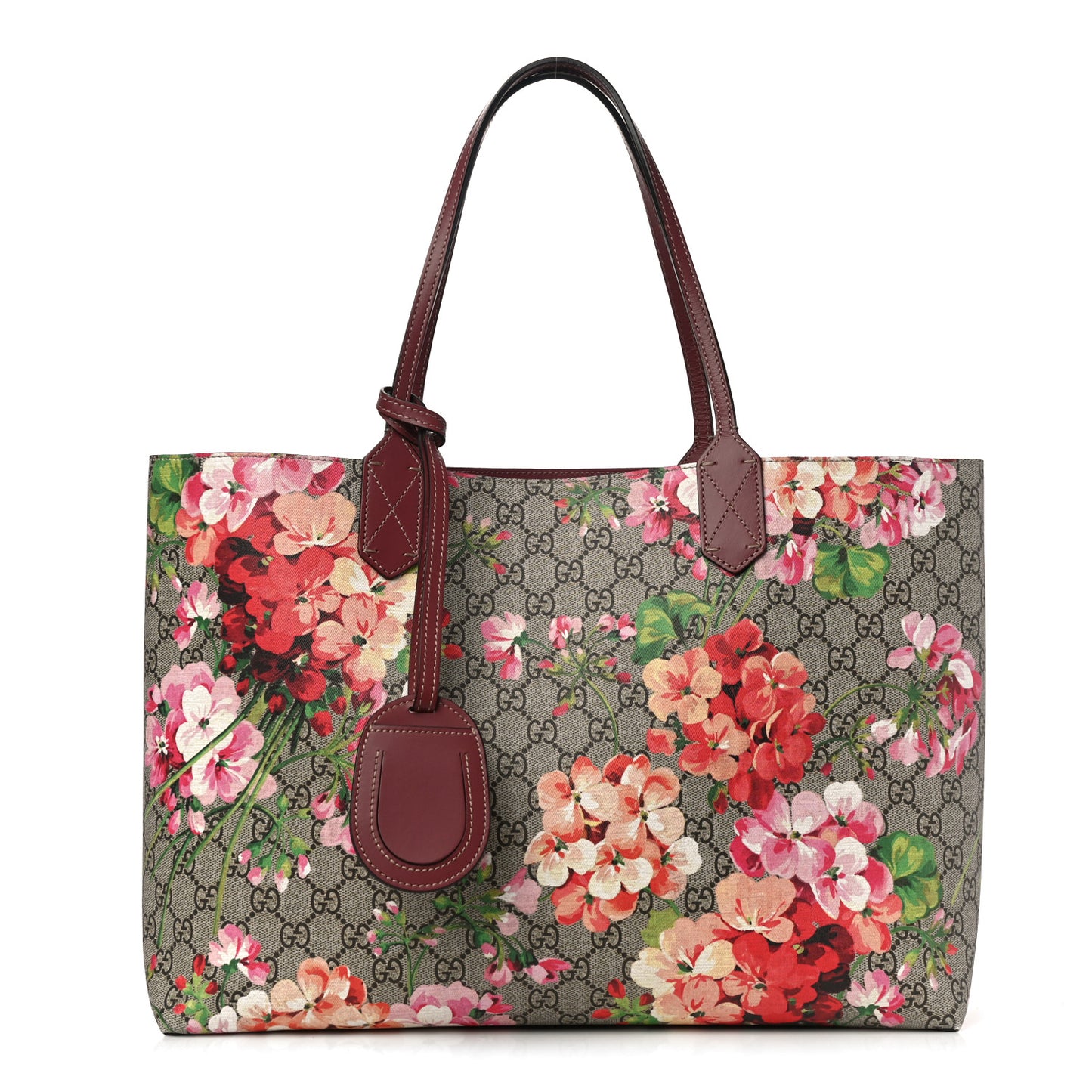 GG Supreme Monogram Blooms Medium Reversible Tote Beige Multicolor Dry Rose