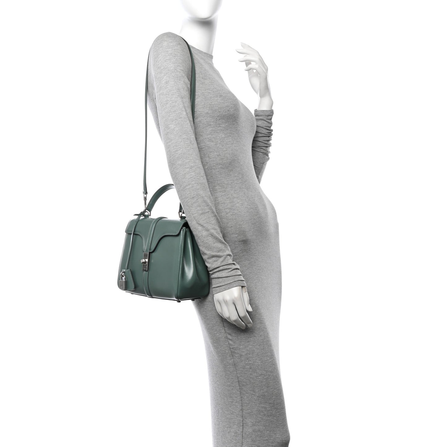 Satinated Calfskin Small 16 Top Handle Bag Celadon