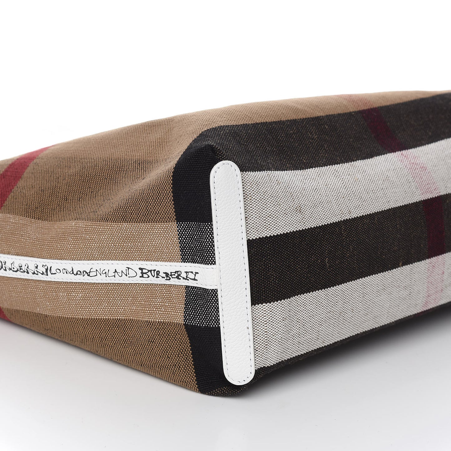 Coated Canvas Mega Check Medium Doodle Tote White