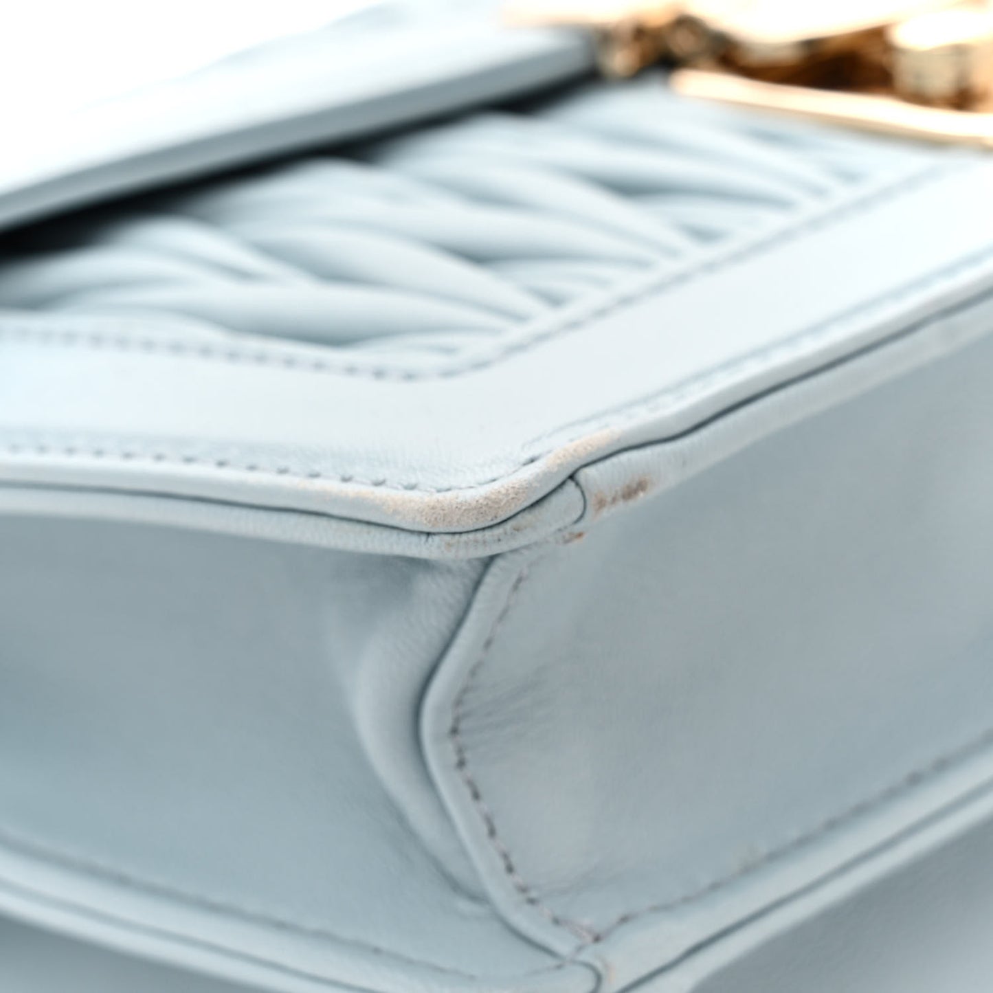 Lambskin Confidential Matelasse Chain Shoulder Bag Light Blue