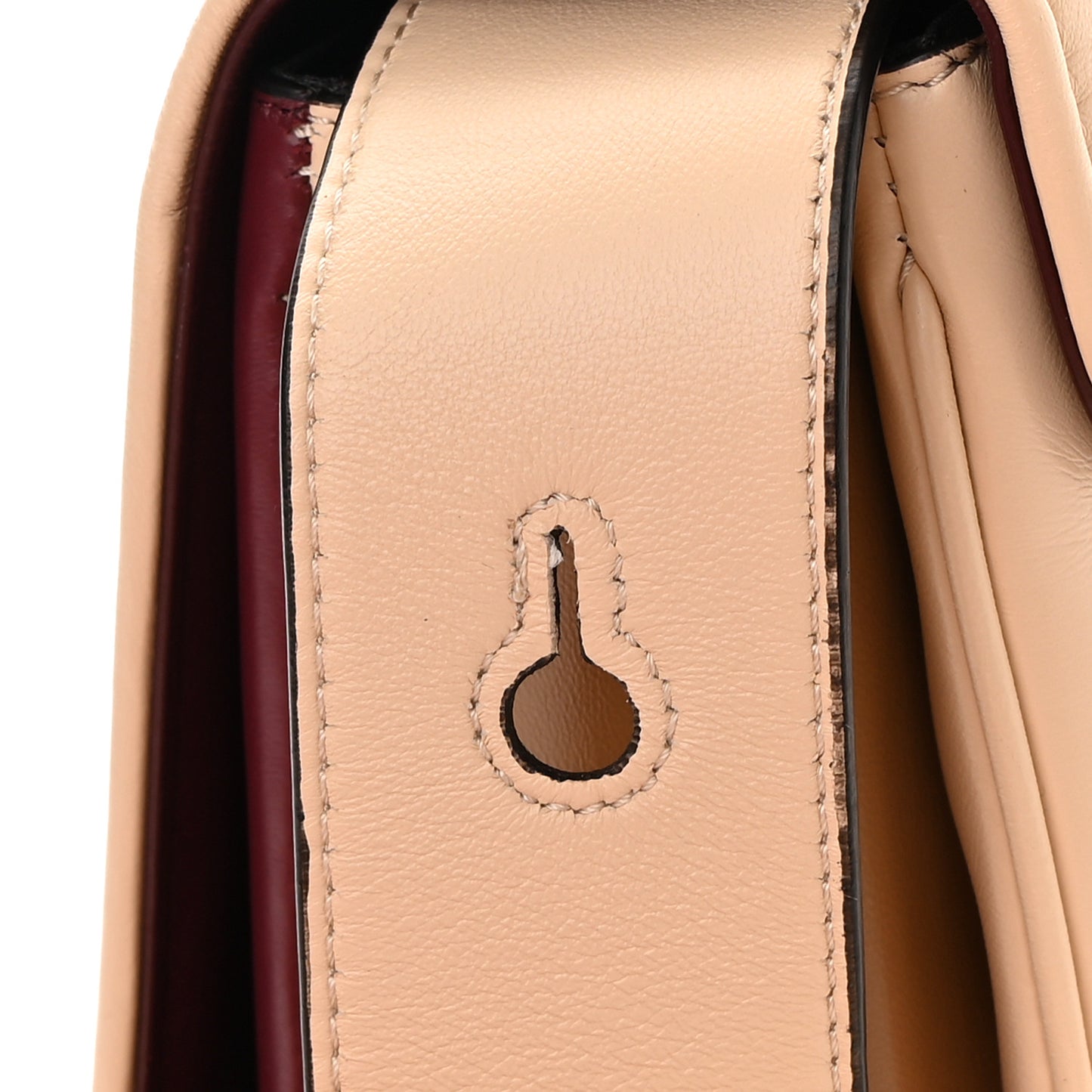 Shiny Nappa Small ID Shoulder Bag Papiro Rosso Scuro Miele Scuro