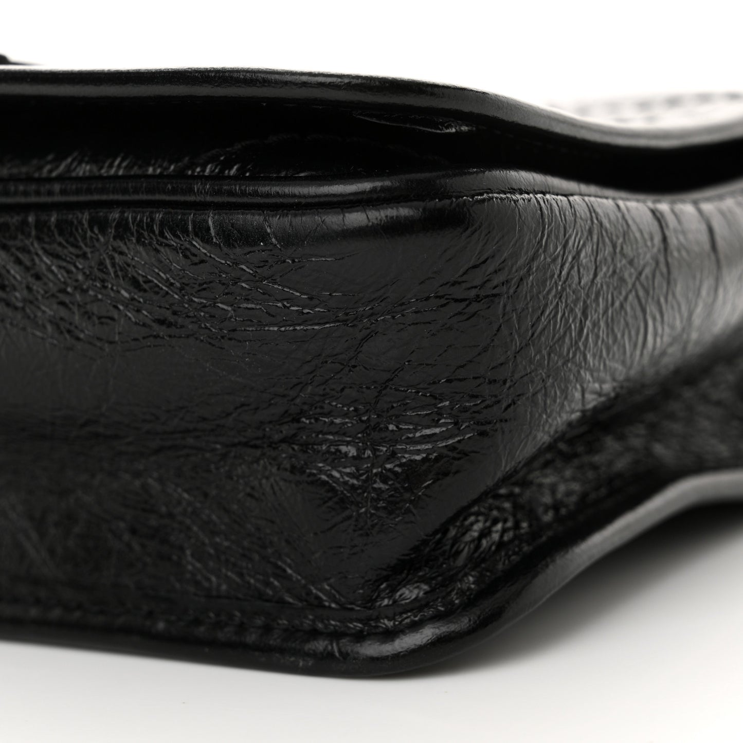 Crinkled Calfskin Matelasse Monogram Niki Chain Wallet Black