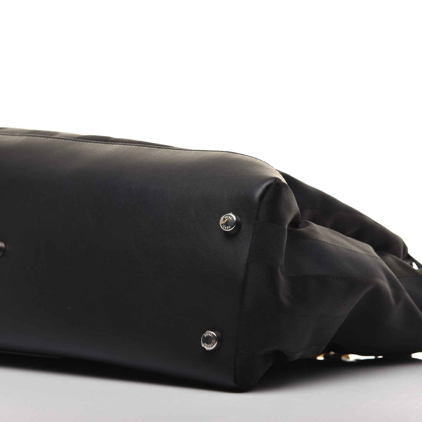 Recycled Nylon Vitello Grace Light Pequin Logo Medium Peekaboo Iconic Satchel Black Sunflower
