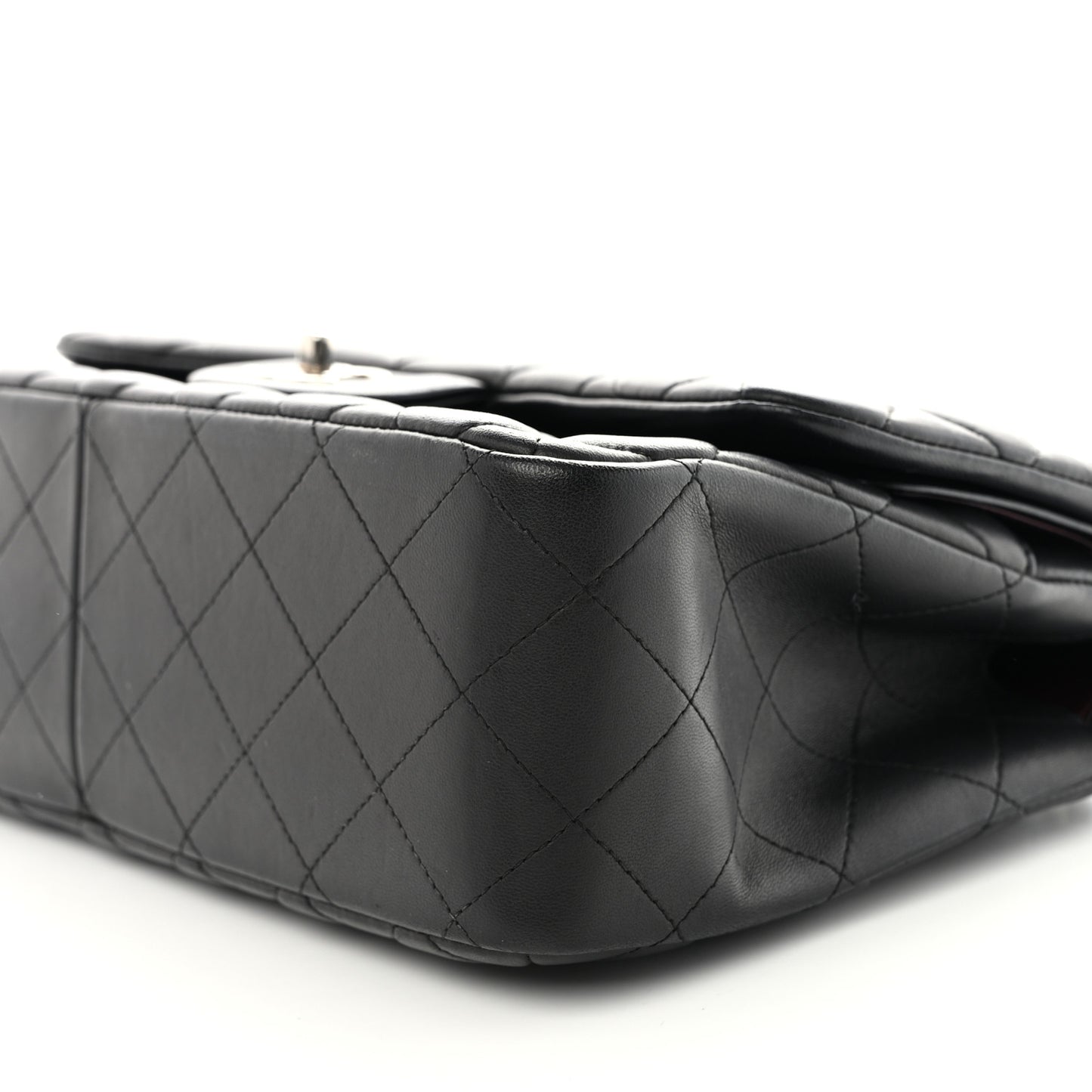 Lambskin Quilted Jumbo Double Flap Black