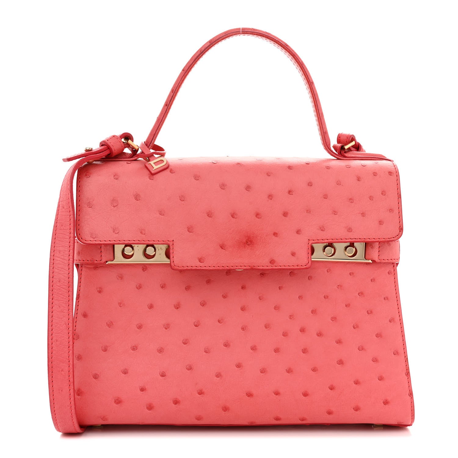 Delvaux Ostrich MM Tempete Satchel Pink 1497580 FASHIONPHILE