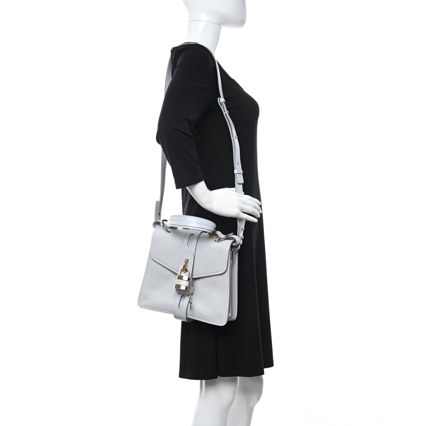 Grained Calfskin Small Aby Day Shoulder Bag Light Cloud