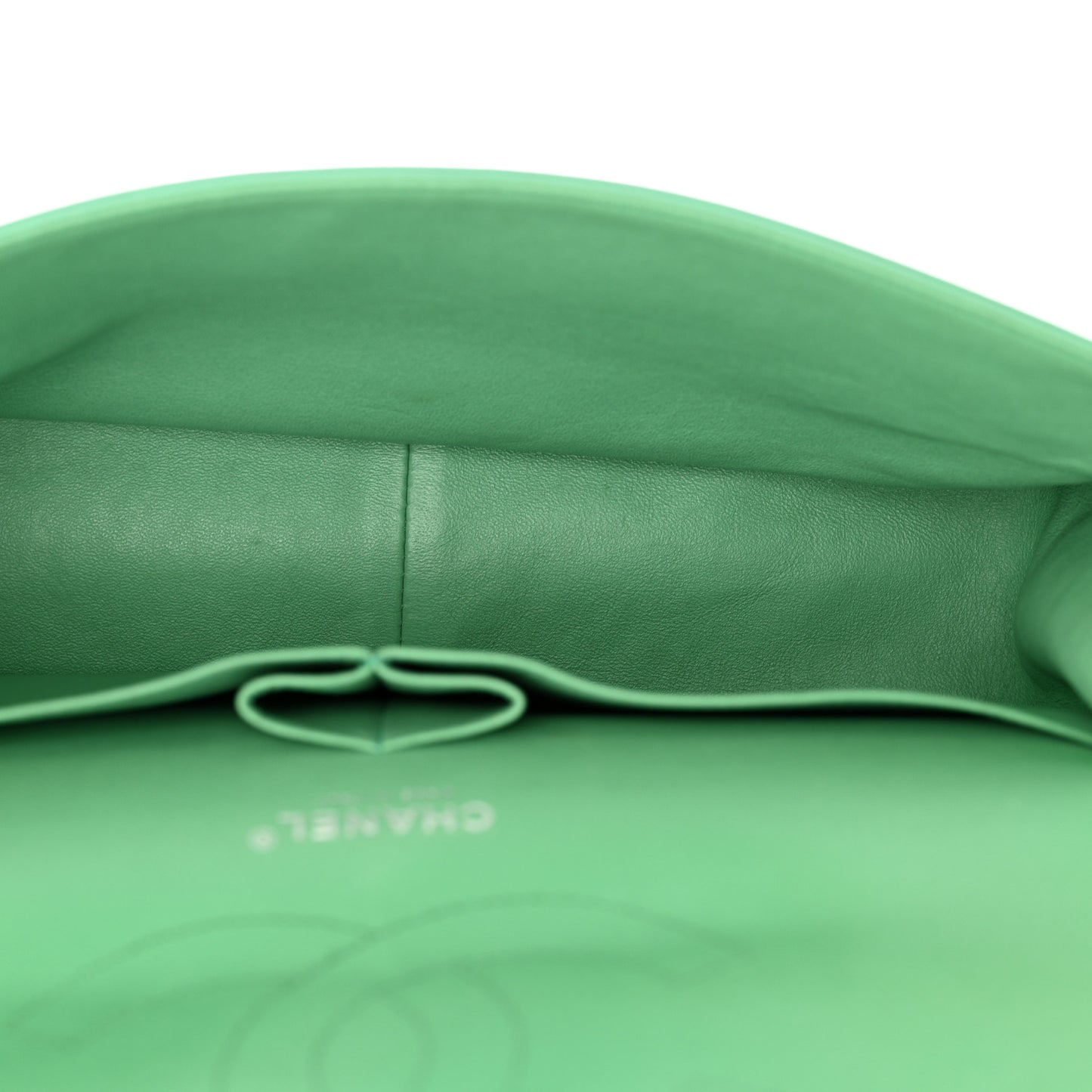 Patent Quilted Jumbo Double Flap Green