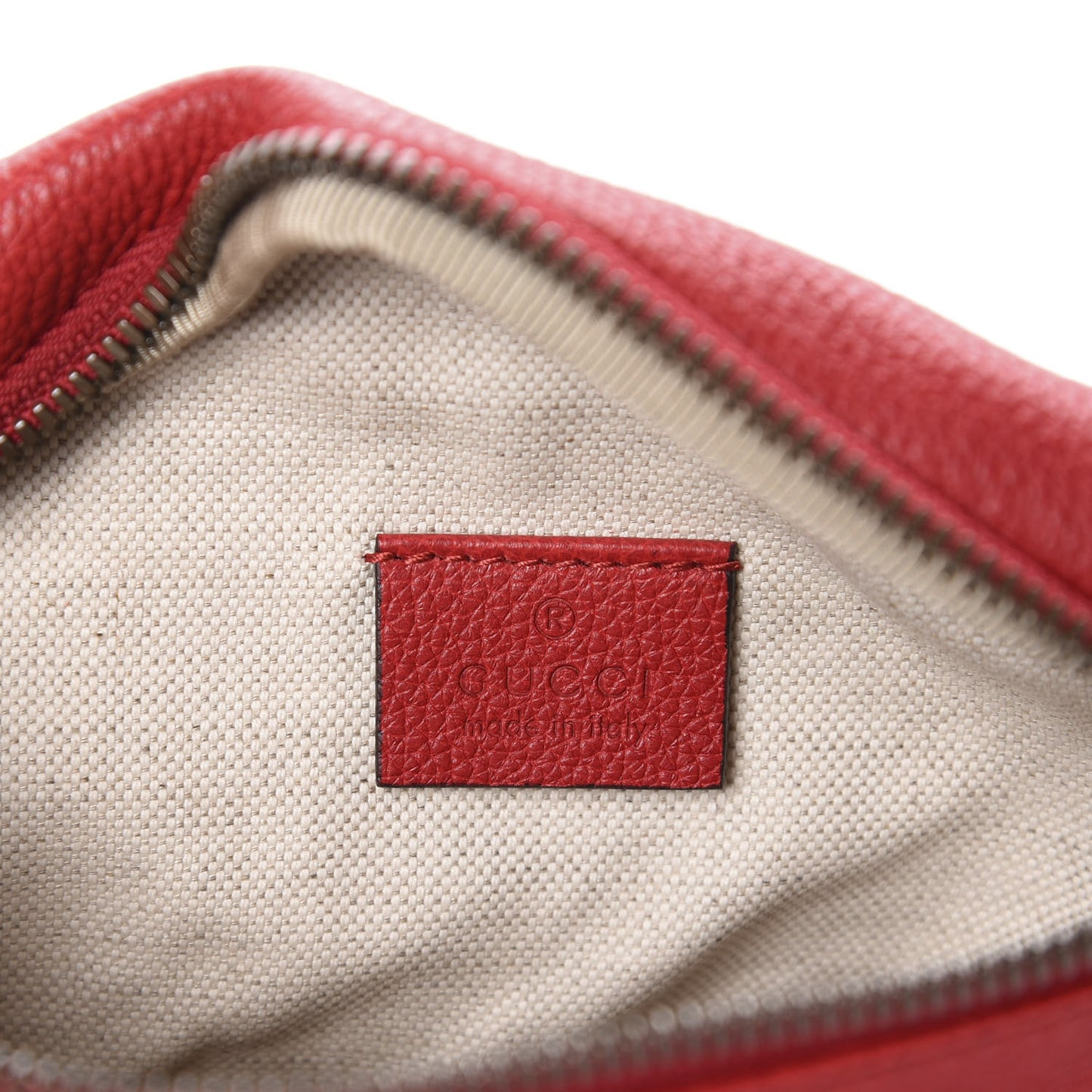 Grained Calfskin Small Logo Belt Bag Hibiscus Red