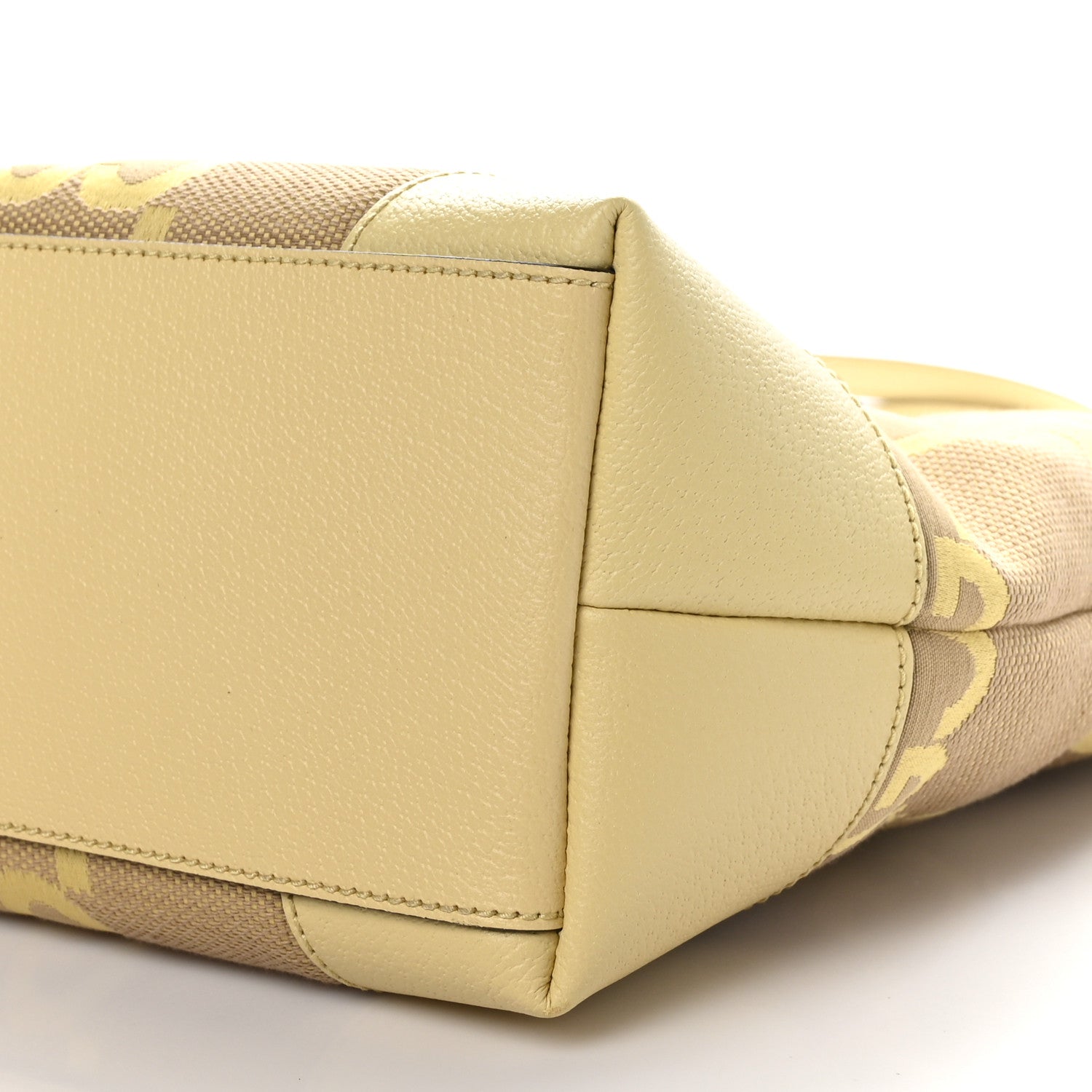 Gucci Monogram Jumbo GG Textured Dollar Calfskin Medium Ophidia Shopping Tote Beige Banana 10 of 10