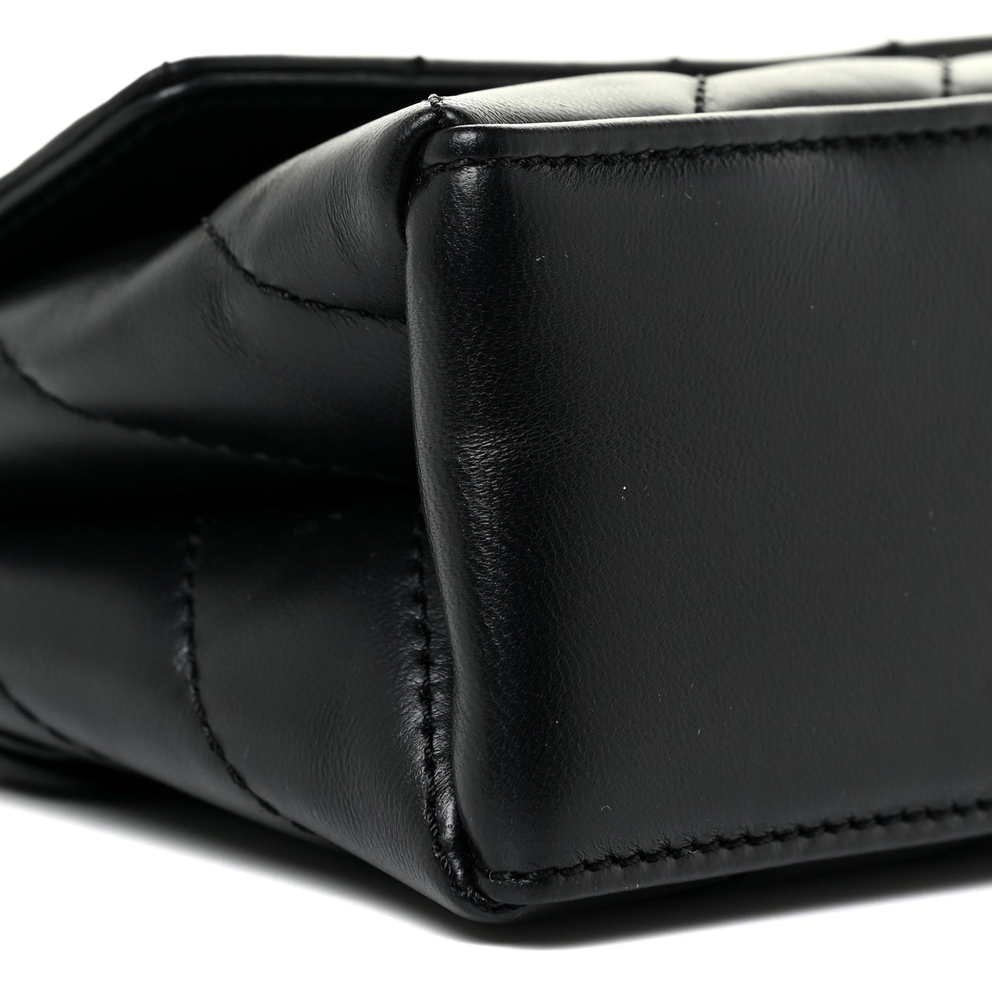 Calfskin Diagonal Quilted Jackhammer 17 Shoulder Bag Black