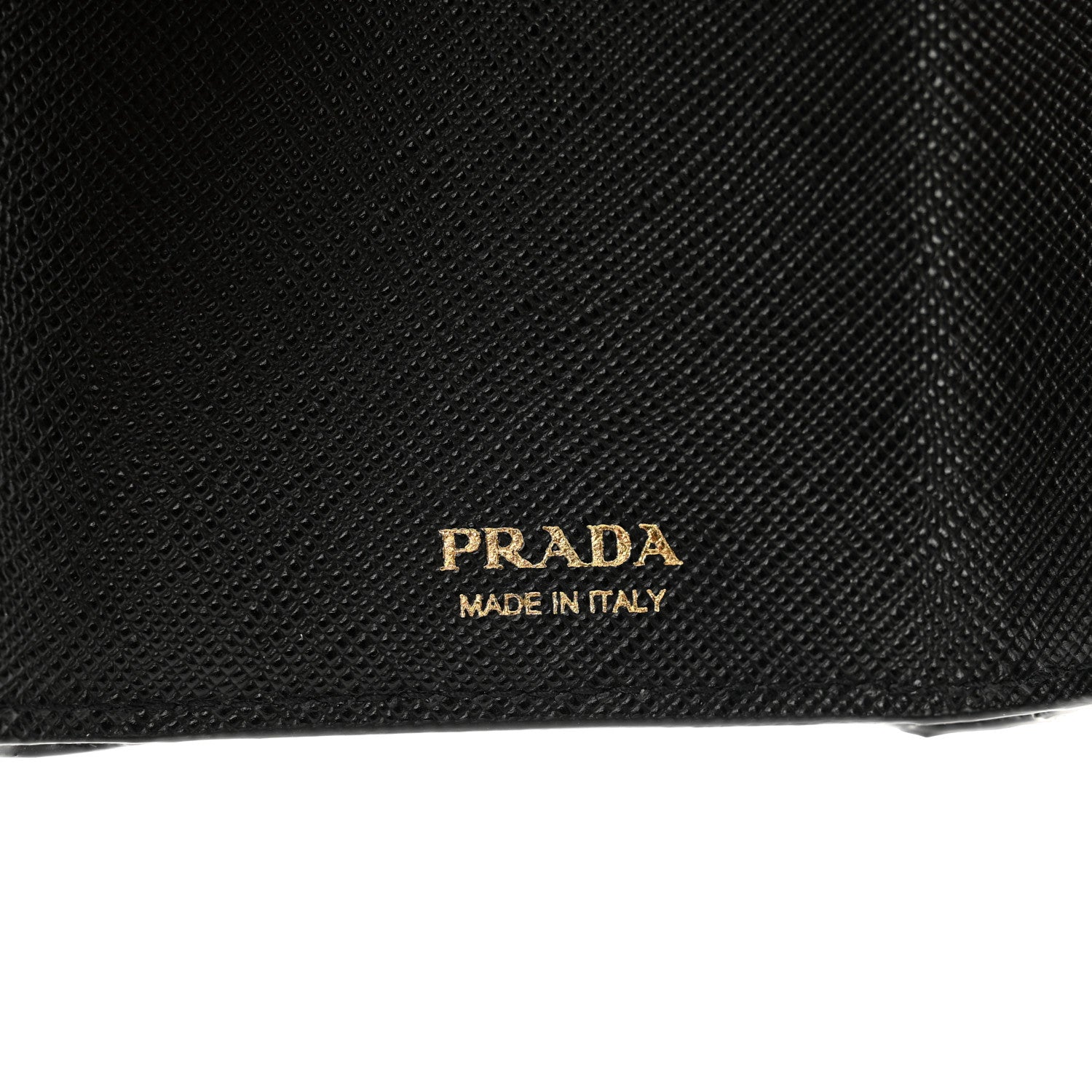Prada Saffiano Metal Tri-Fold Envelope Card Holder Wallet Black 6 of 7