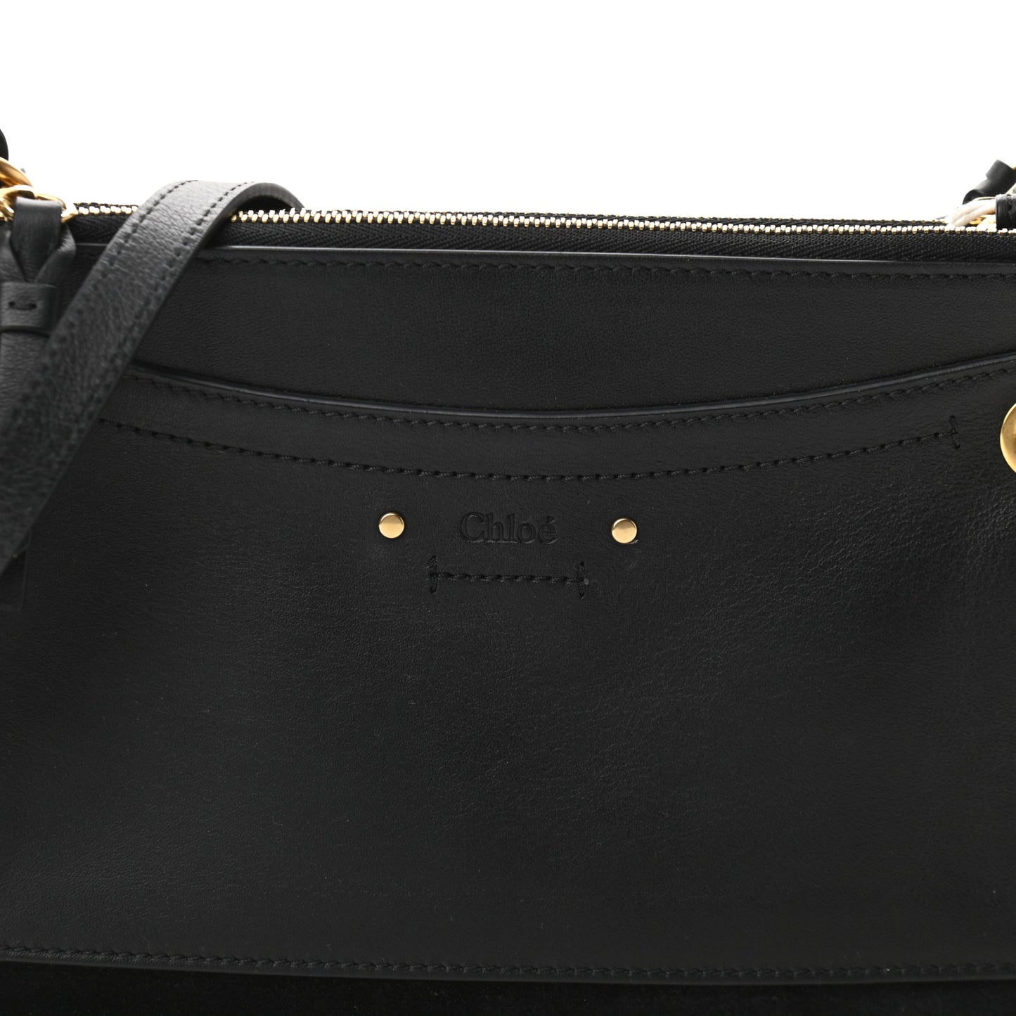 Calfskin Suede Small Roy Bag Black