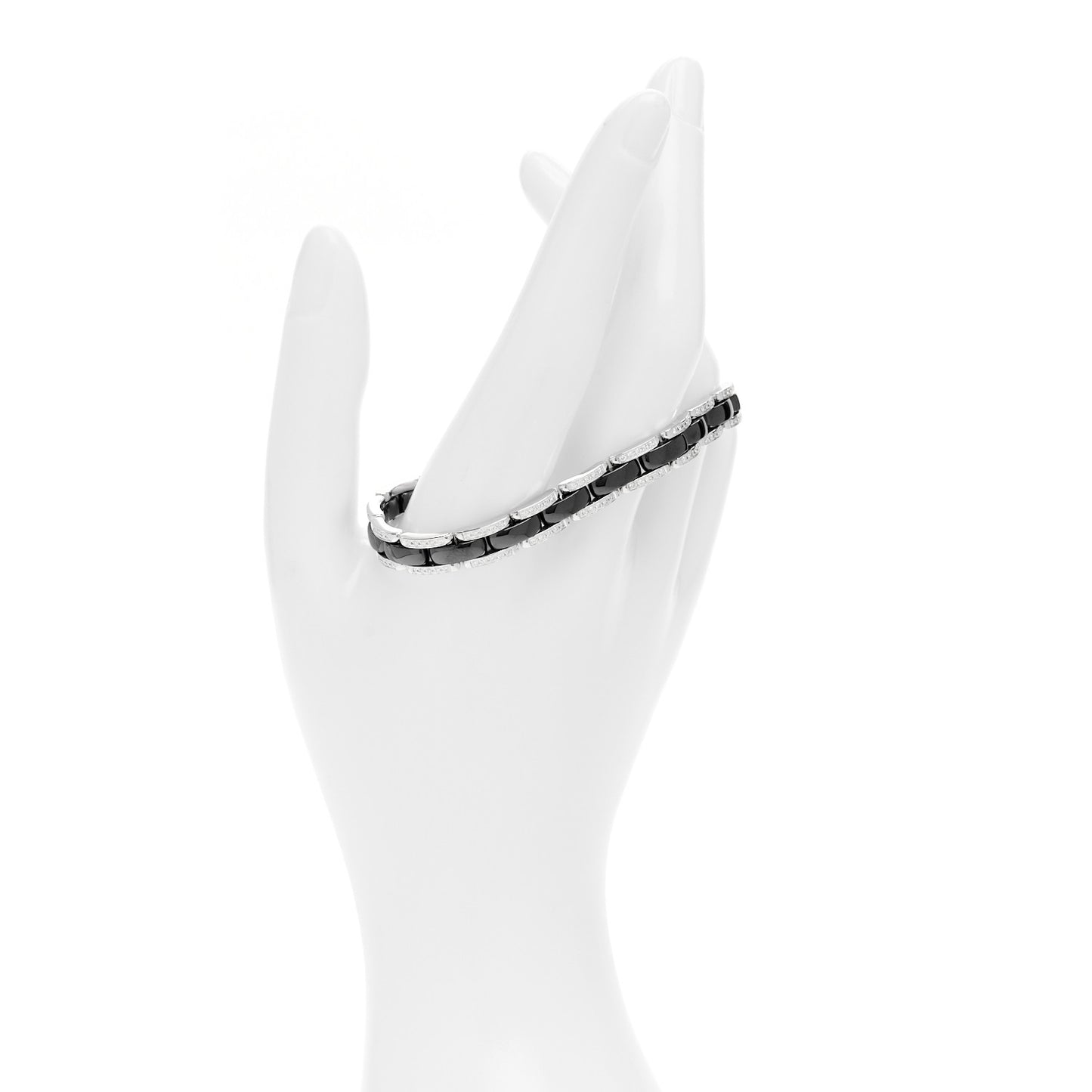18K White Gold Diamond Ceramic Ultra Bracelet Black