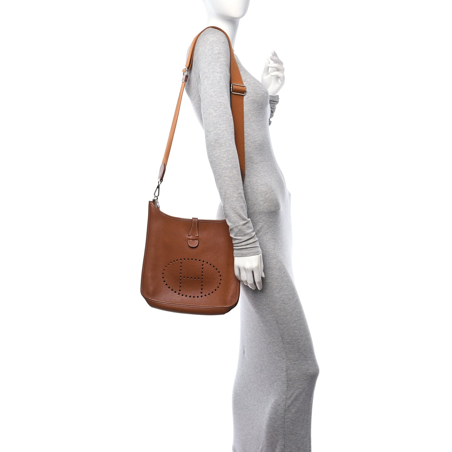 Hermes Taurillon Clemence Evelyne III PM Gold 2 of 11