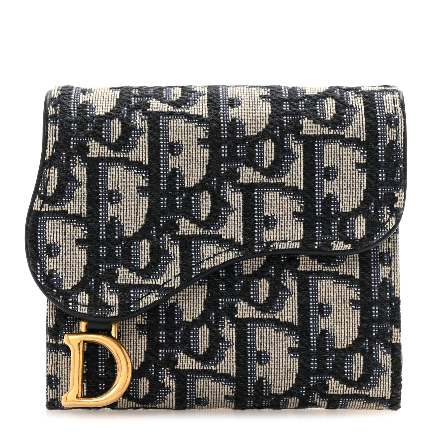 Oblique Saddle Lotus Wallet Blue