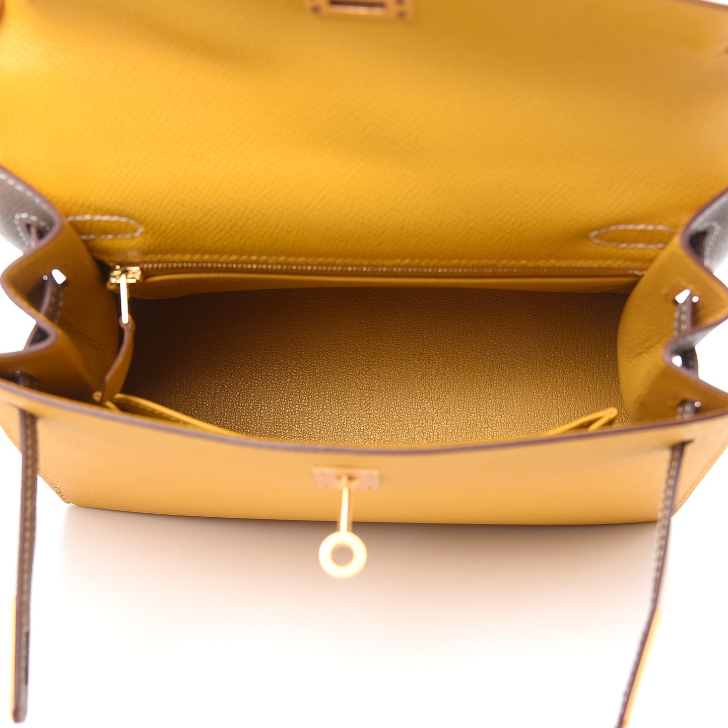 Epsom Horseshoe Kelly Sellier 25 Jaune Ambre Etoupe