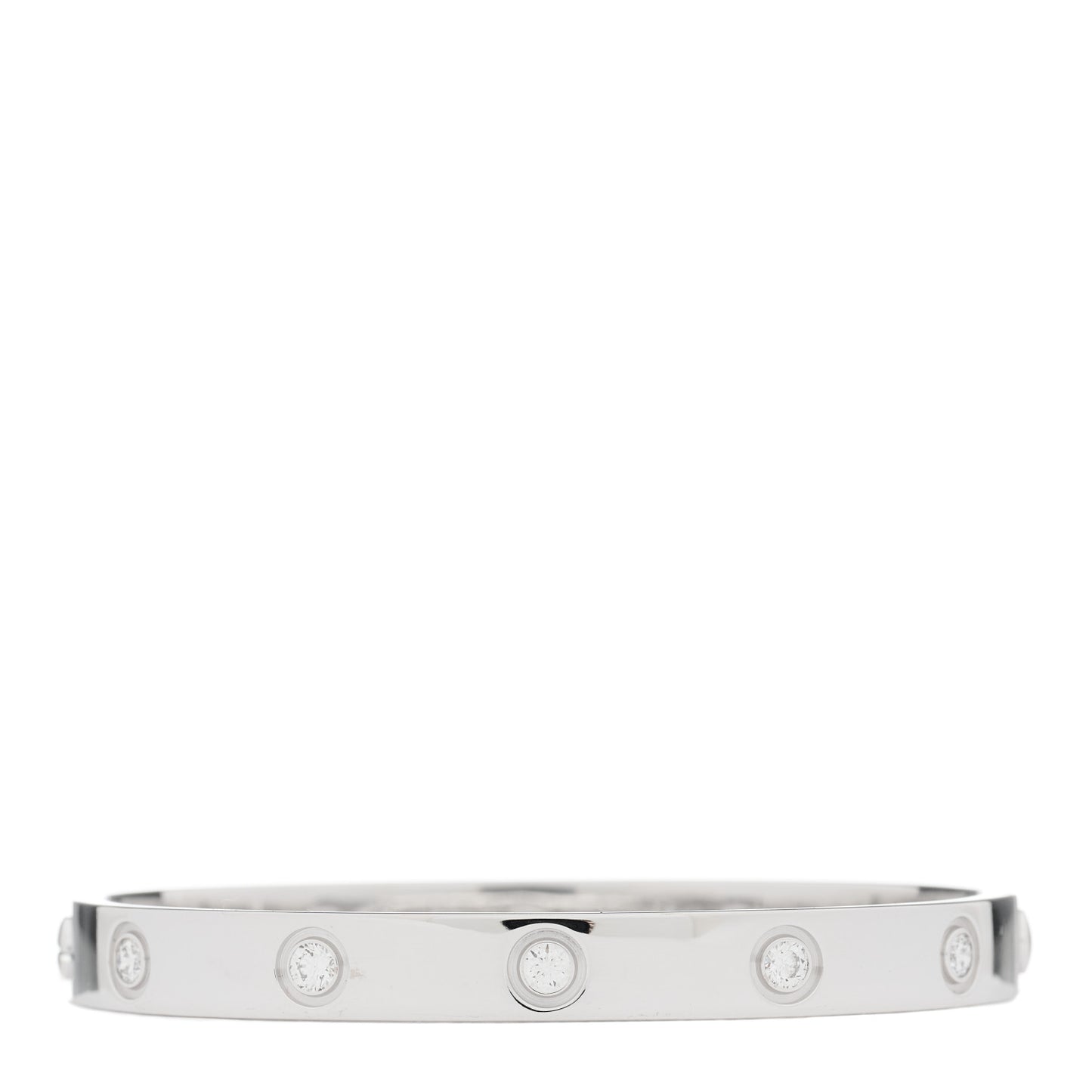 18K White Gold 10 Diamond LOVE Bracelet 16