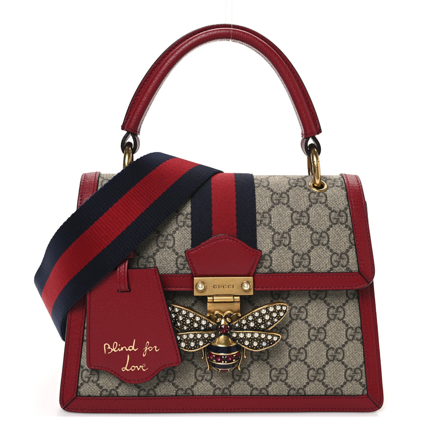 Gucci GG Supreme Monogram Small Queen Margaret Top Handle Bag Red 1 of 10