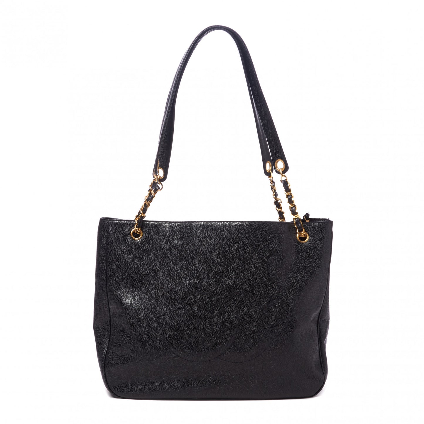 Caviar Large CC Shoulder Bag Black