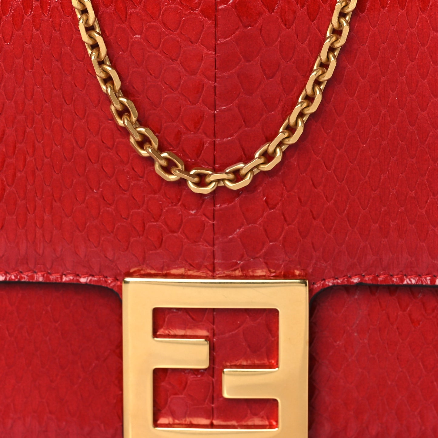 Glazed Python Crossbody Bag Red