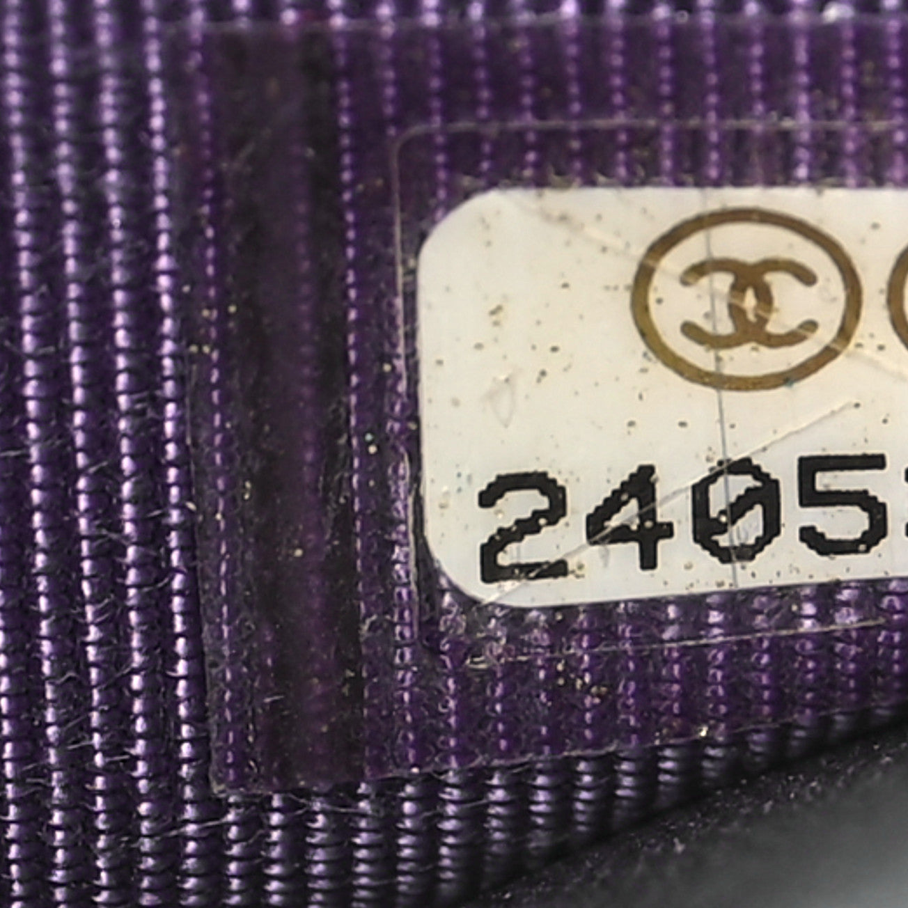 Iridescent Lambskin Quilted Wallet On Chain WOC Dark Purple