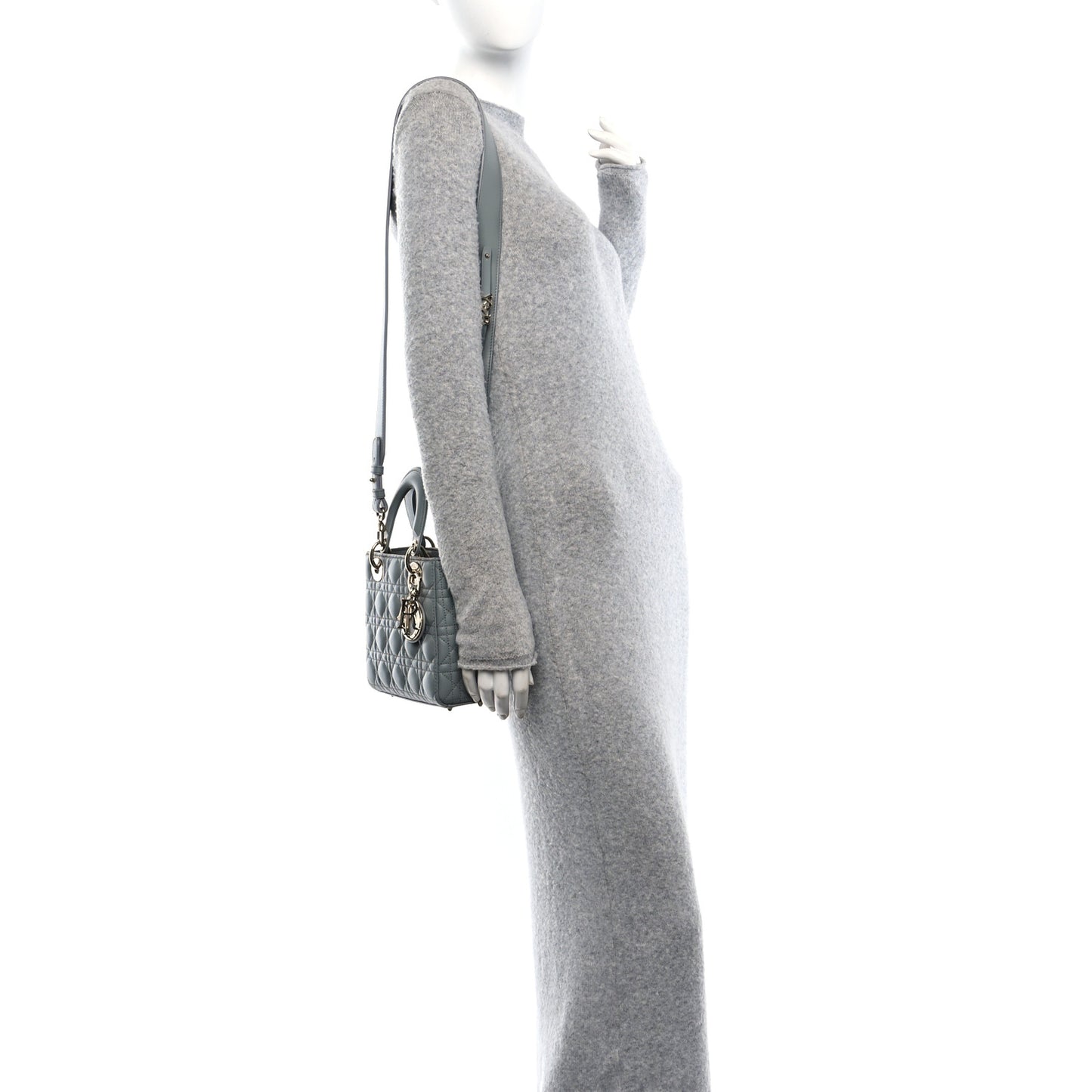 Lambskin Cannage Small My ABCDior Lady Dior Grey