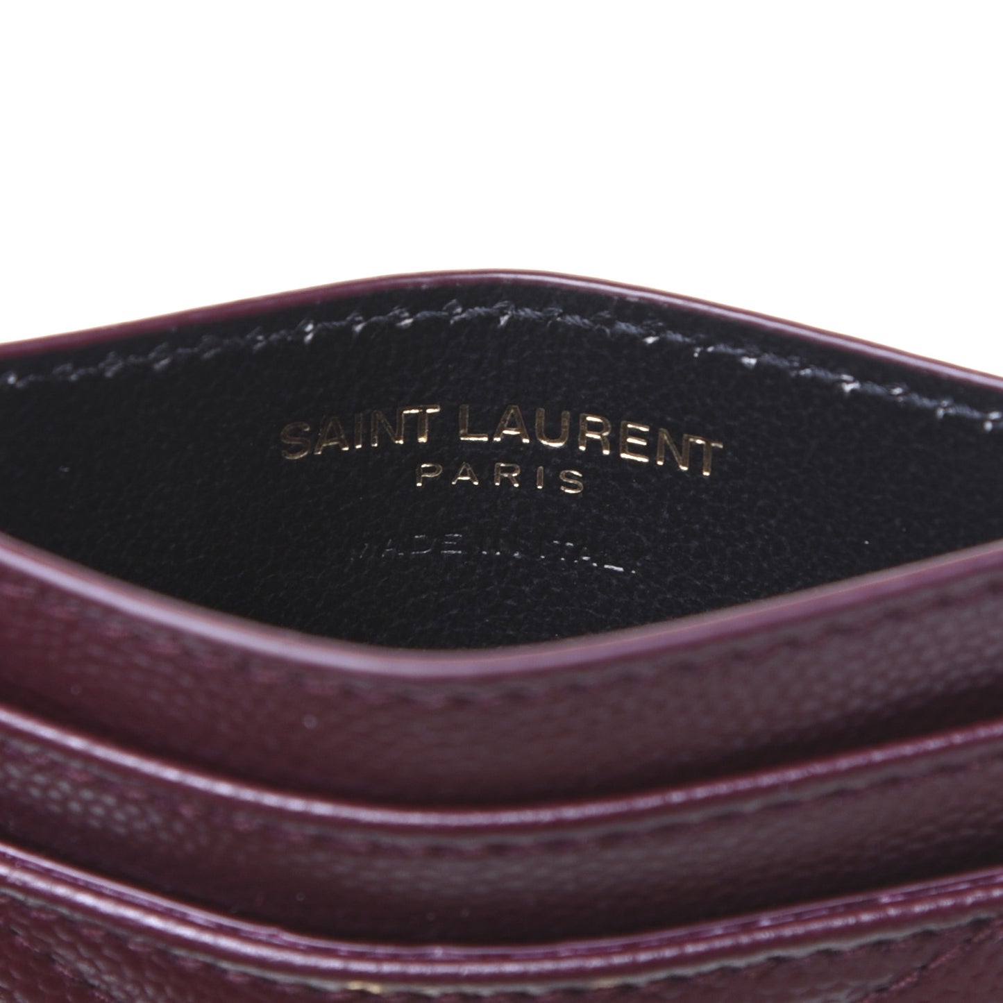 Grain De Poudre Matelasse Chevron Monogram Credit Card Case Palissandre