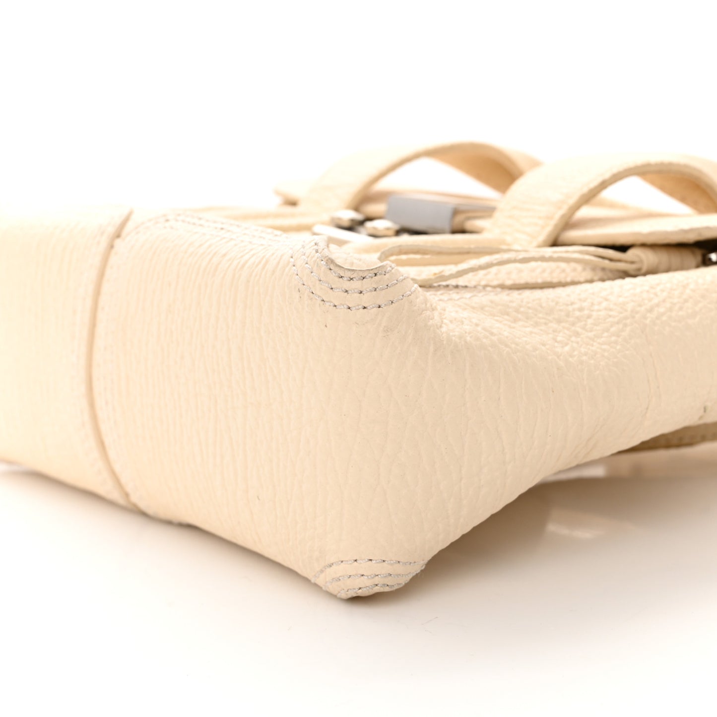 Textured Calfskin Mini Pashli Satchel Milk