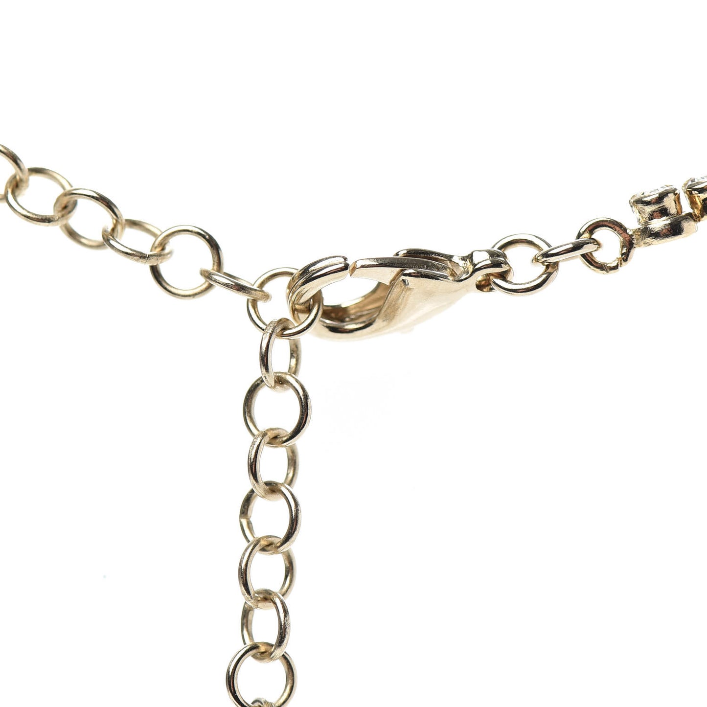 Crystal CC Chain Short Necklace Gold