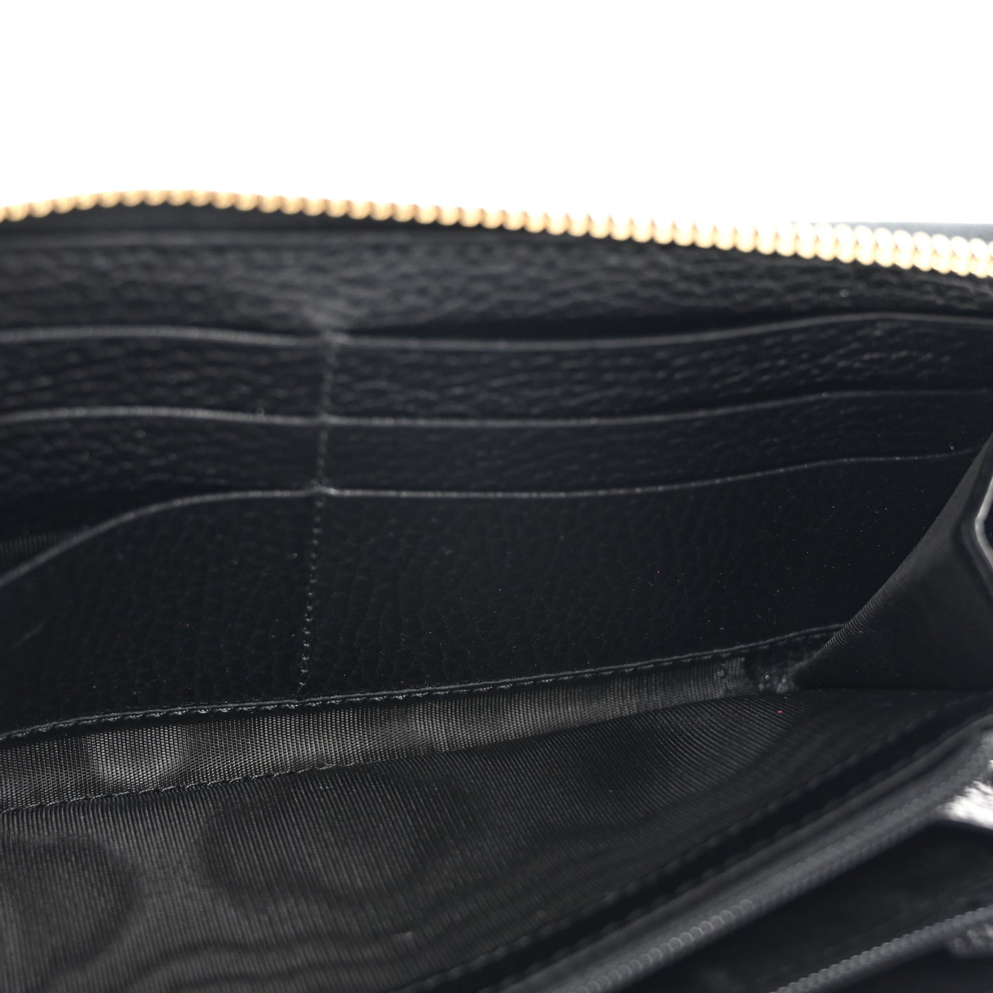 Dollar Calfskin GG Supreme Monogram GG Marmont Zip Around Wallet Black Beige Ebony