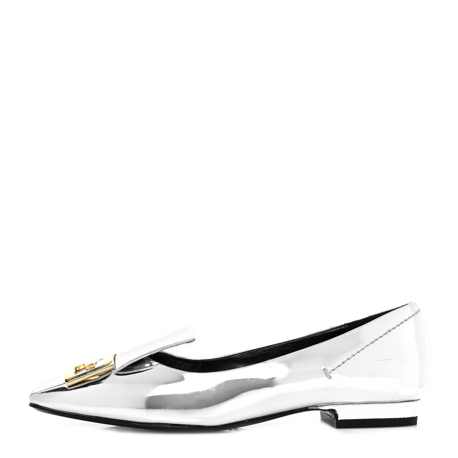 Givenchy Patent Calfskin Metallic Double G Mystic Loafers 36 Silver 1 of 9