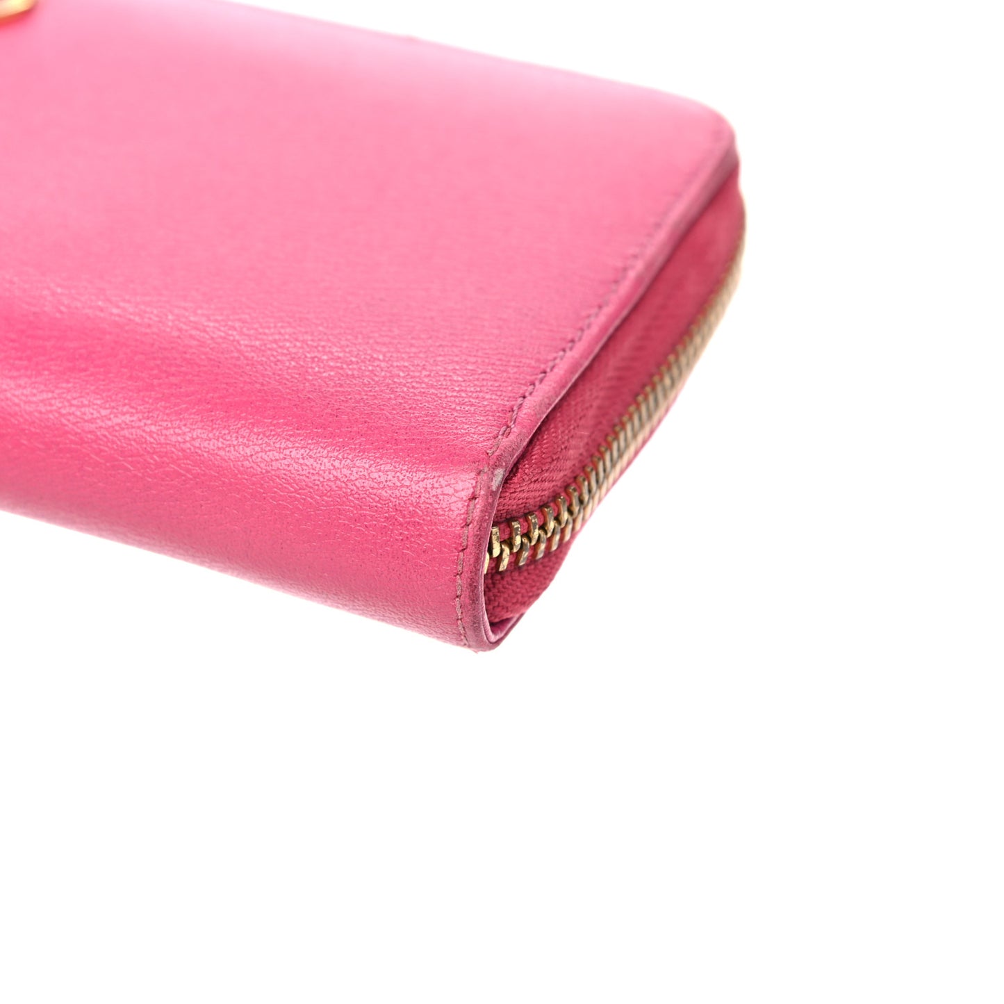 Calfskin Zip Around Wallet Pink