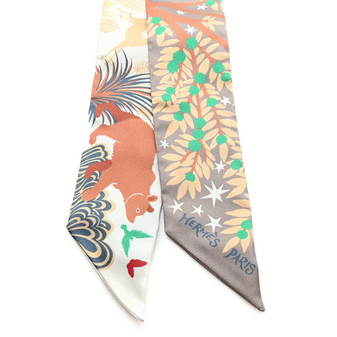 Silk Le Charme D Orphee Twilly Etoupe Creme Vert