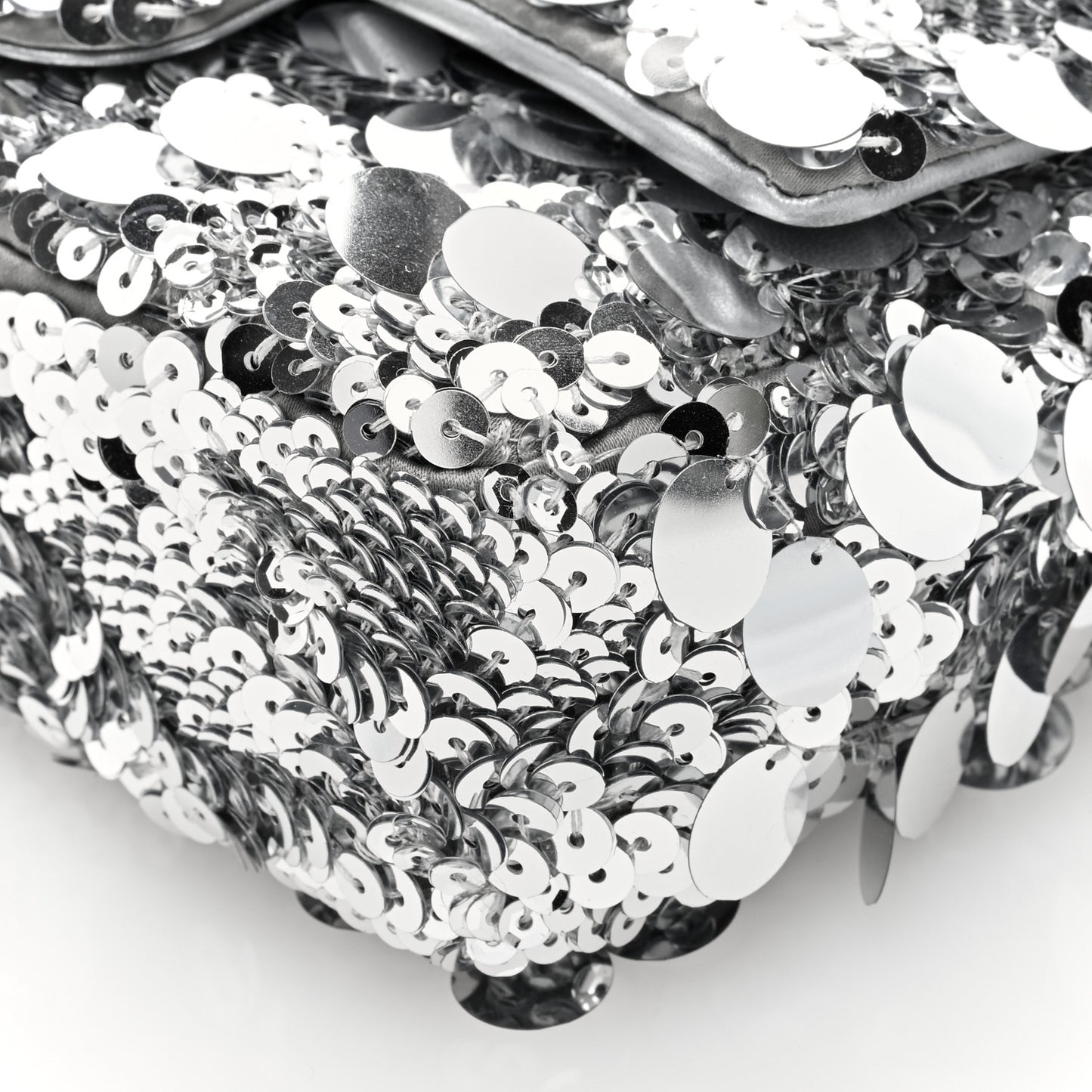 Sequin Mini Rectangular Flap Silver