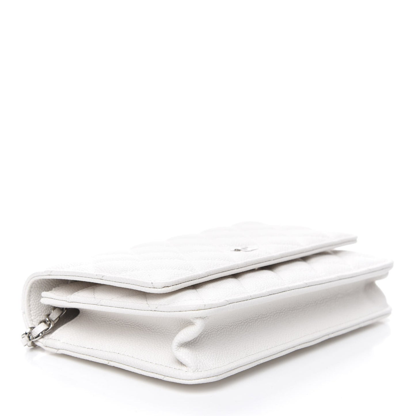 Caviar Quilted Wallet On Chain WOC White