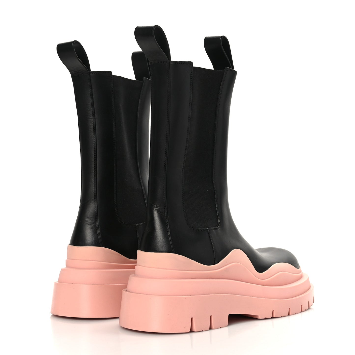 Calfskin The Tire Chelsea Boots 38 Black Peachy