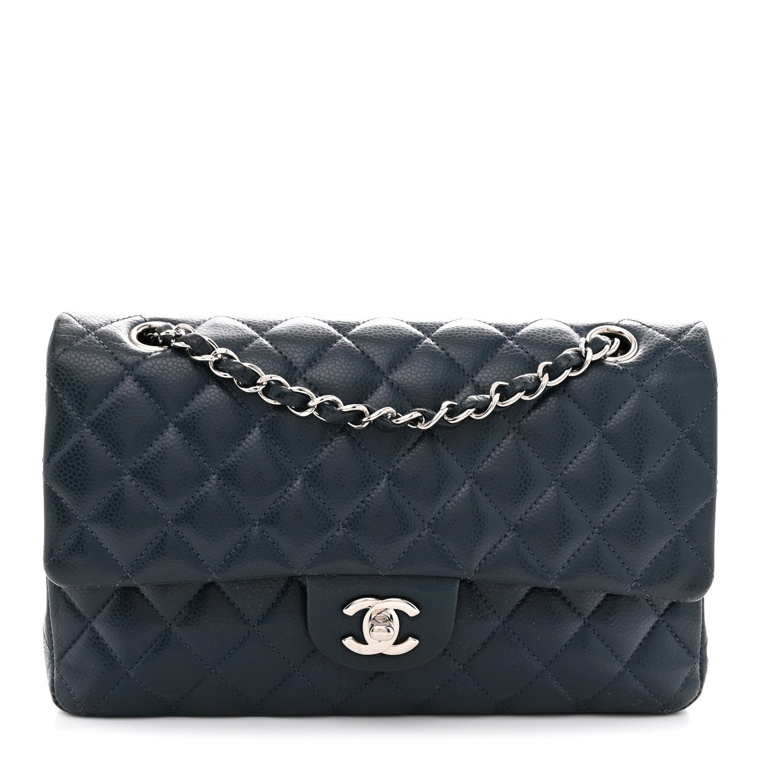 CHANEL ネイビー キルティング バッグ Chanel Caviar Quilted Medium Double Flap Navy 1890403 – FASHIONPHILE